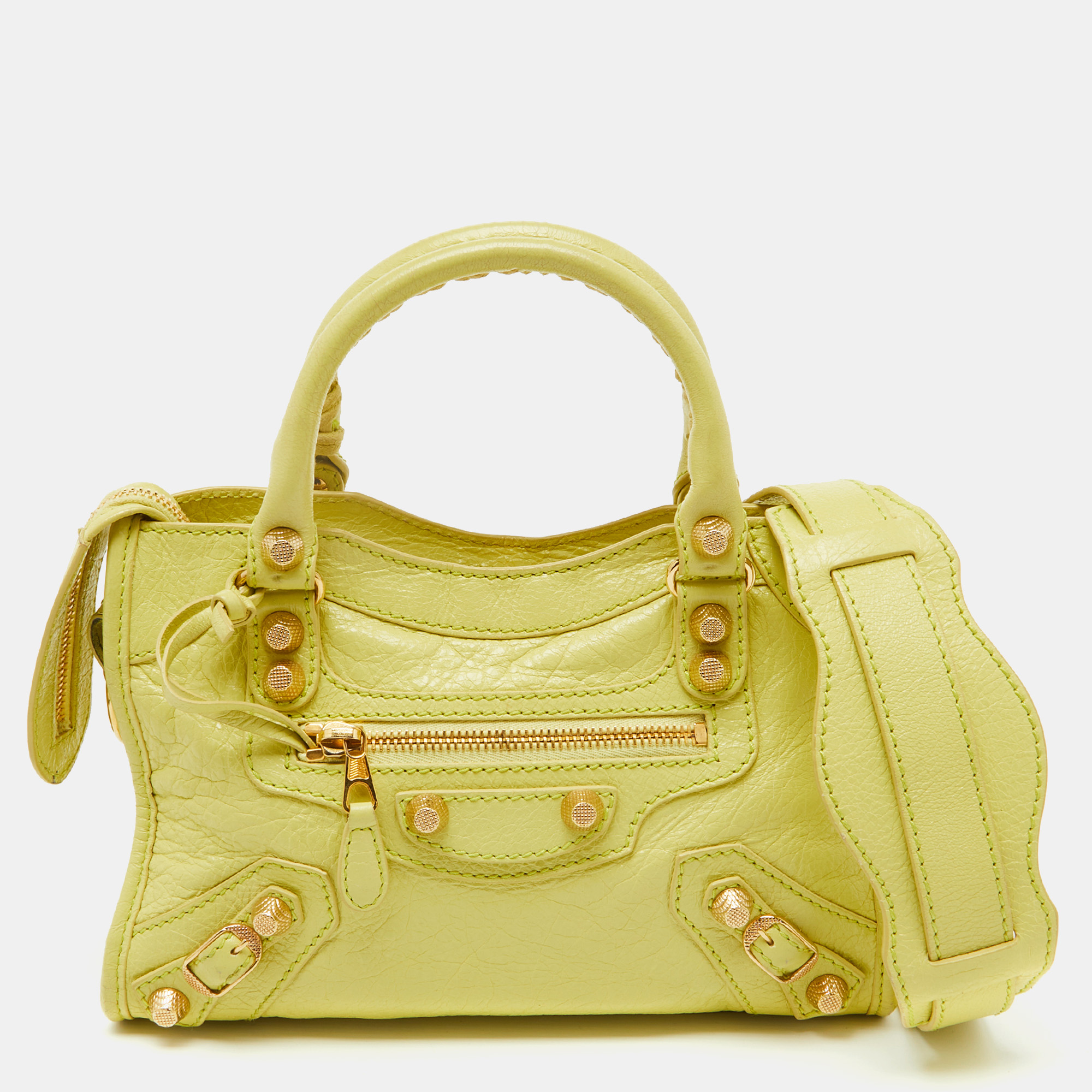 

Balenciaga Yellow Leather Mini Classic City Bag