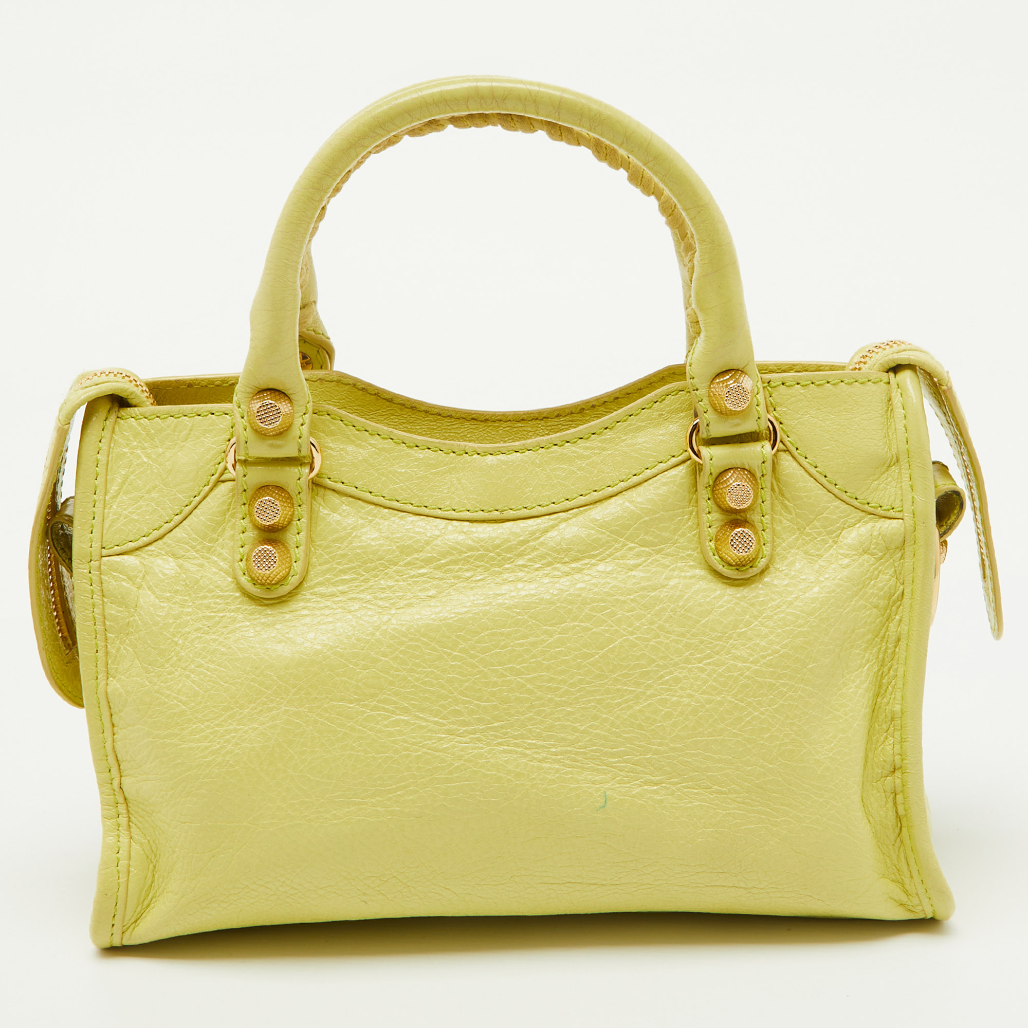 Balenciaga Yellow Leather Mini Classic City Bag 