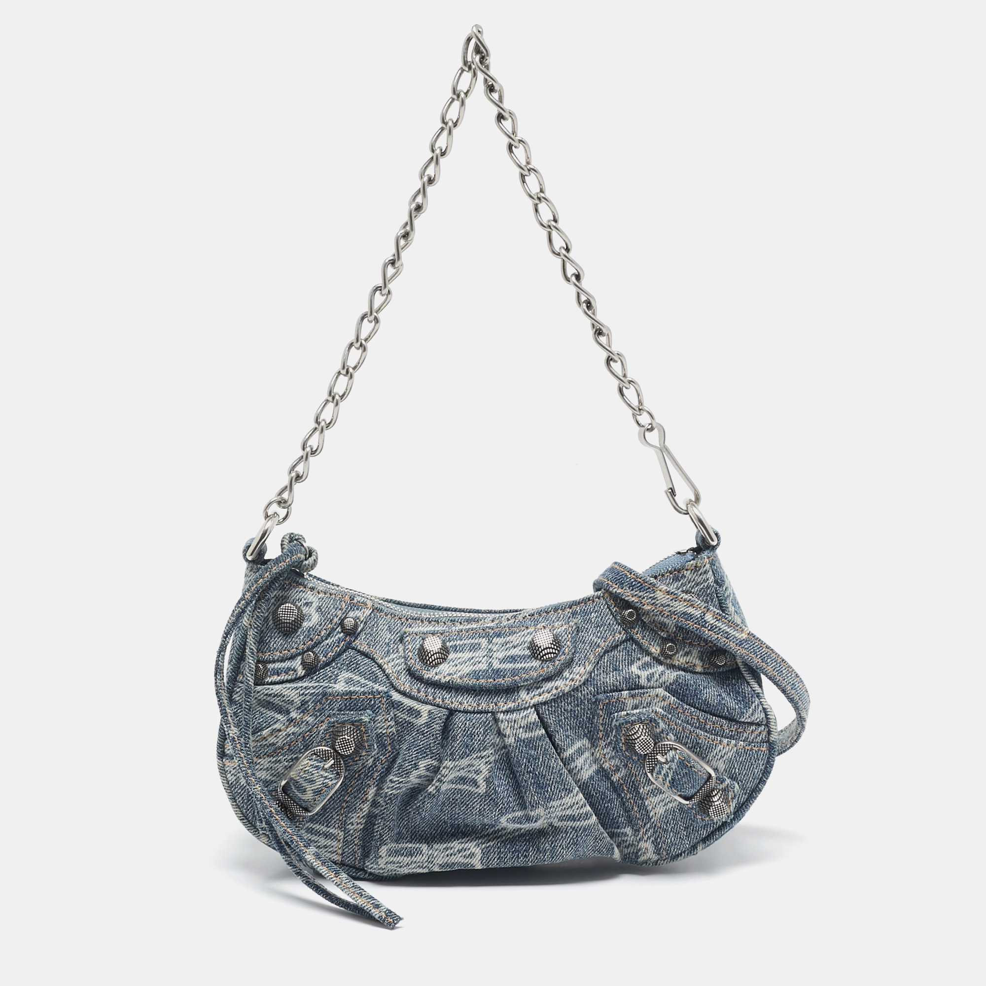 

Balenciaga Blue Denim Mini Le Cagole Shoulder Bag