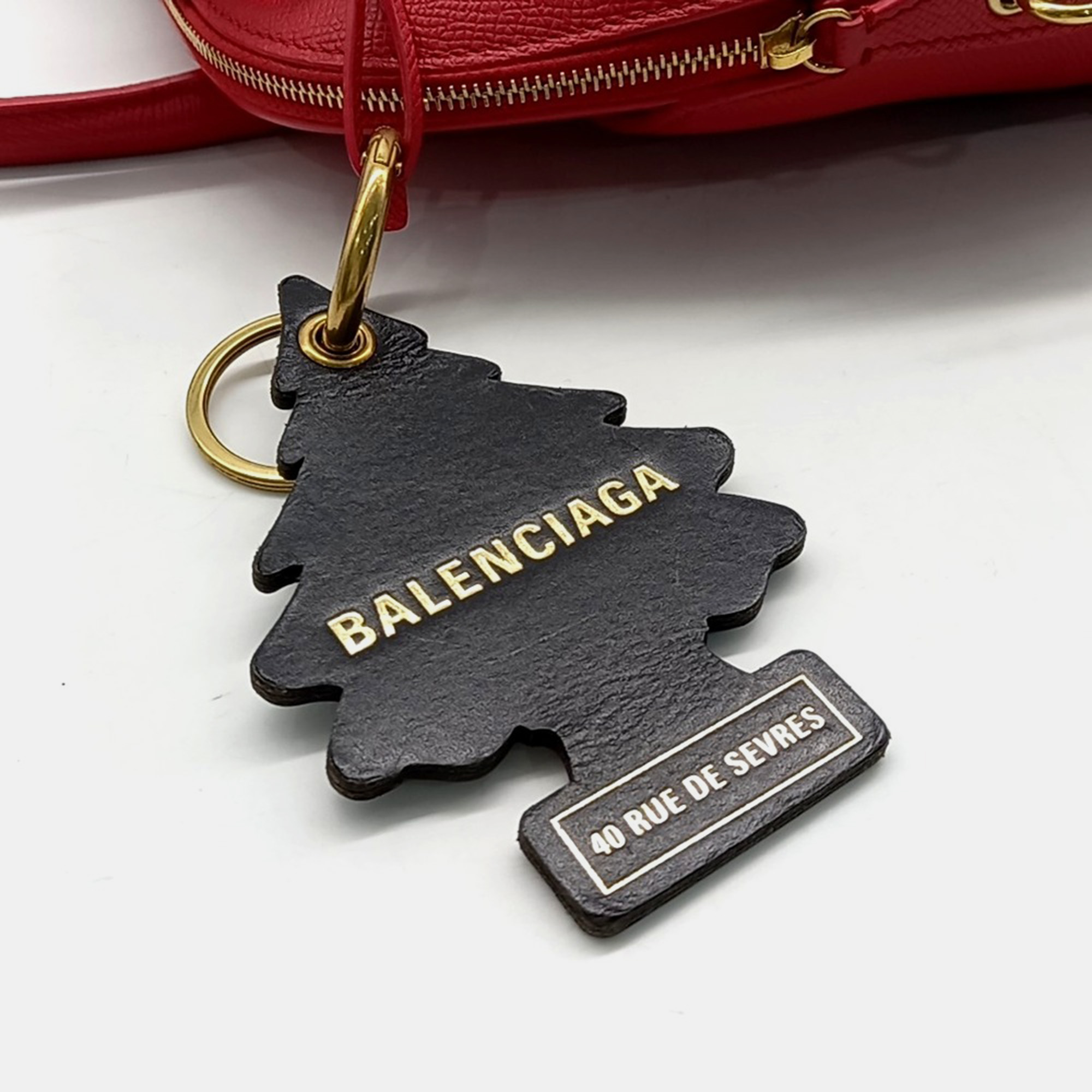 Balenciaga Red Leather Bill top handle bag S 