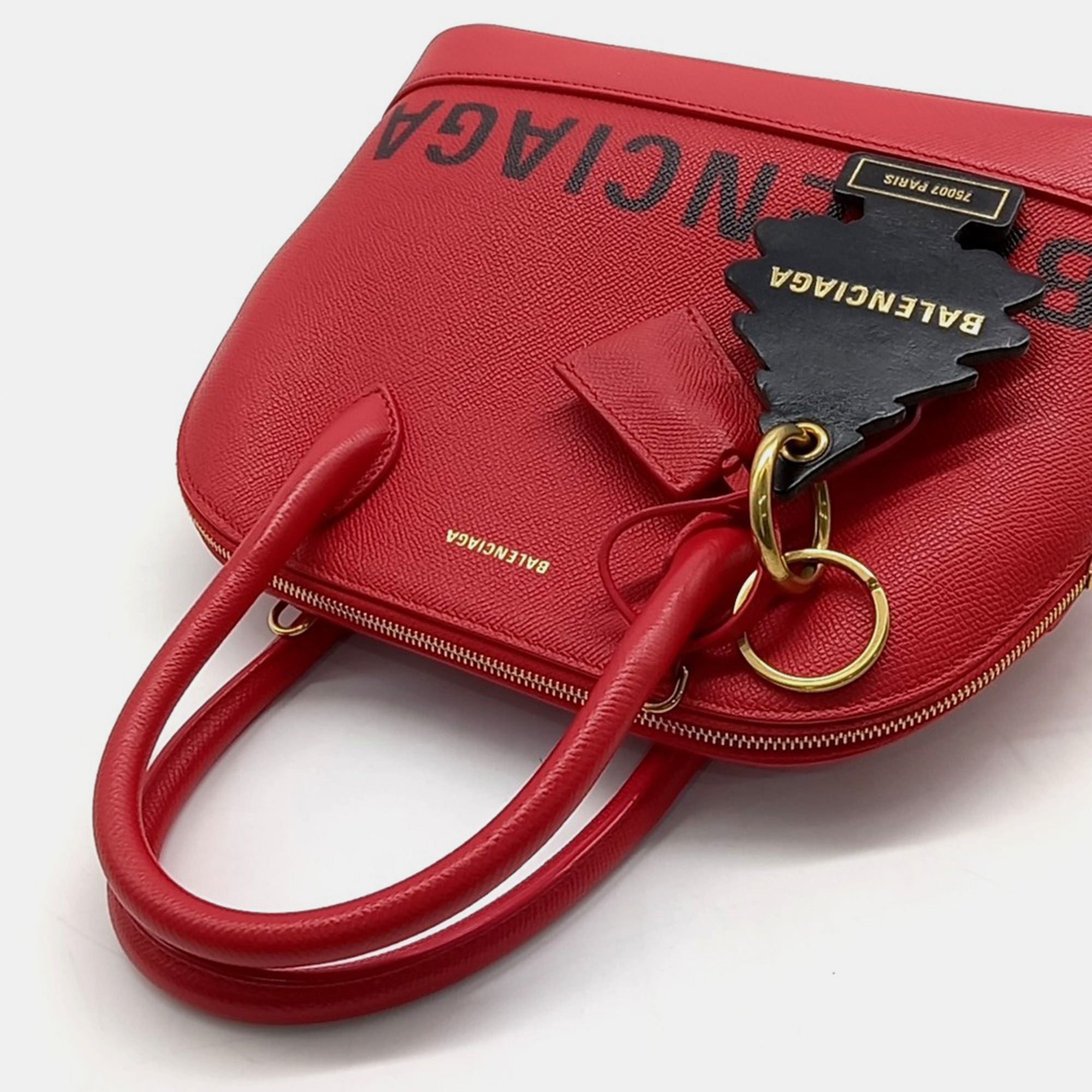 Balenciaga Red Leather Bill top handle bag S 
