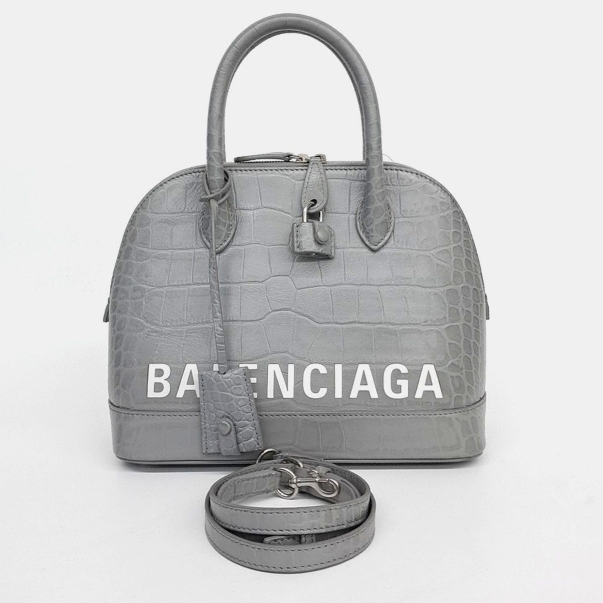 

Balenciaga Grey Leather Bill Top Handle Bag