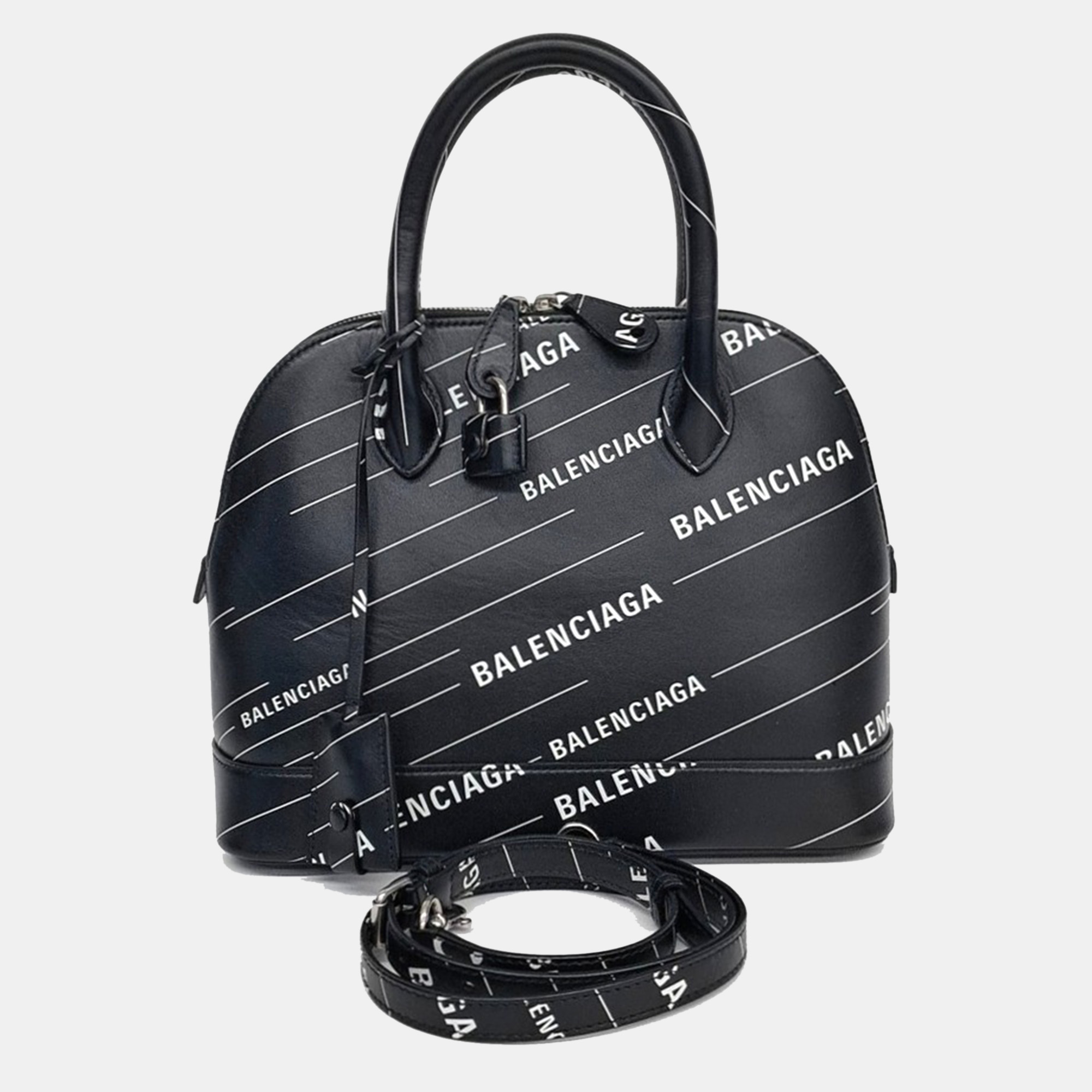 

Balenciaga Black Leather Bill Top Handle Bag