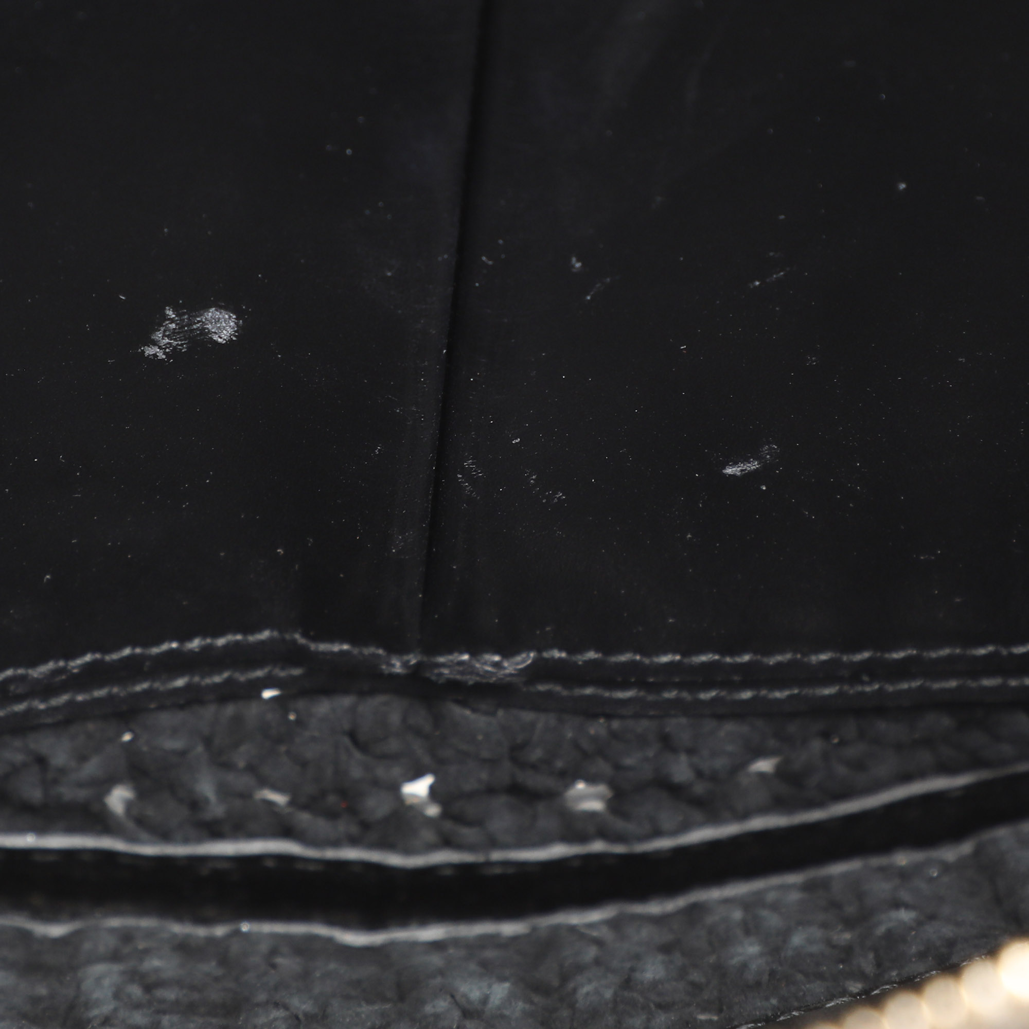Balenciaga Black Leather Crochet Motorcycle Clutch 