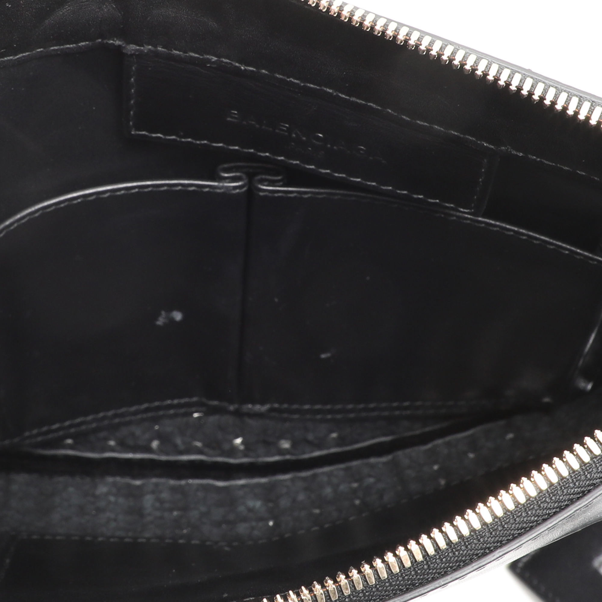 Balenciaga Black Leather Crochet Motorcycle Clutch 