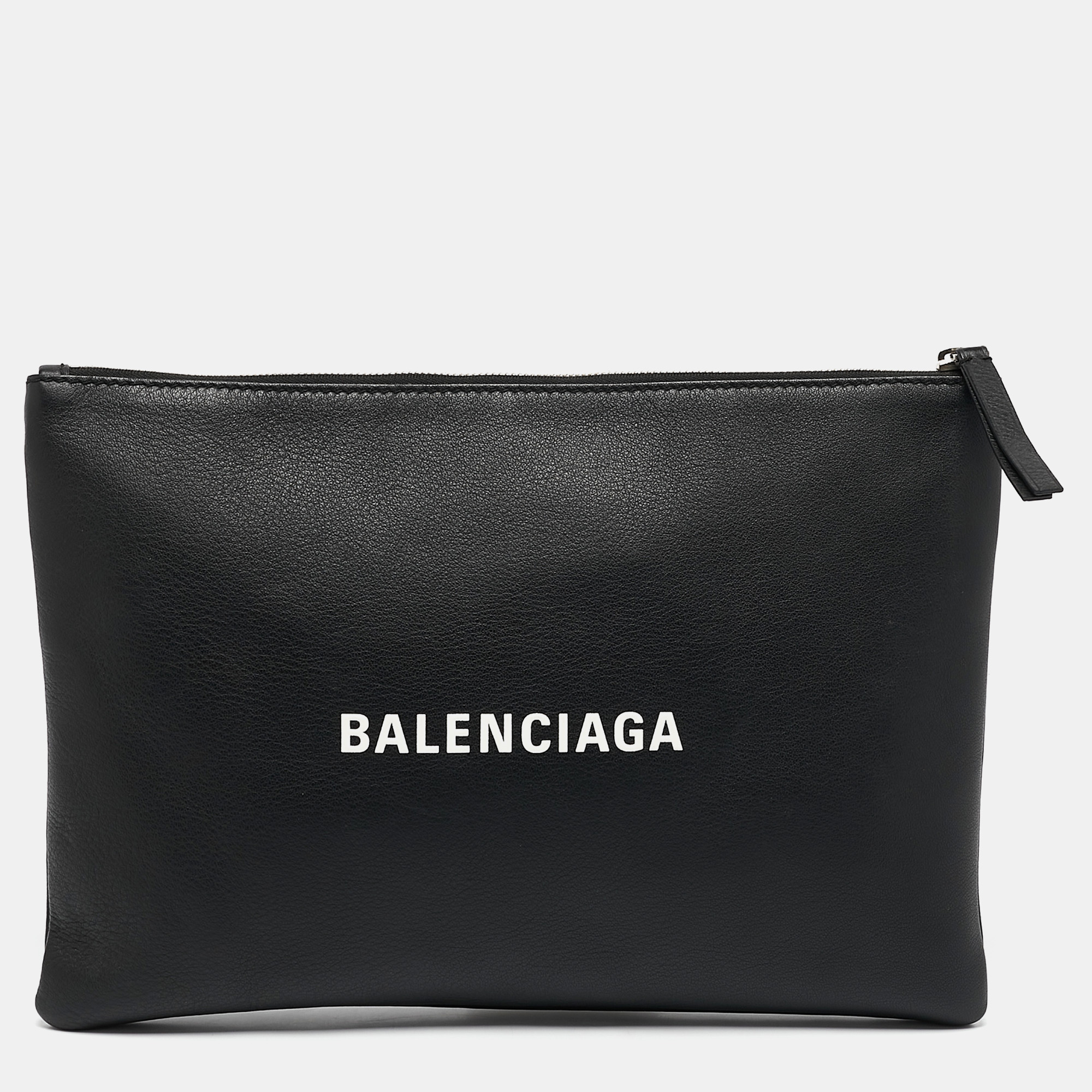 

Balenciaga Black Leather Zip Pouch