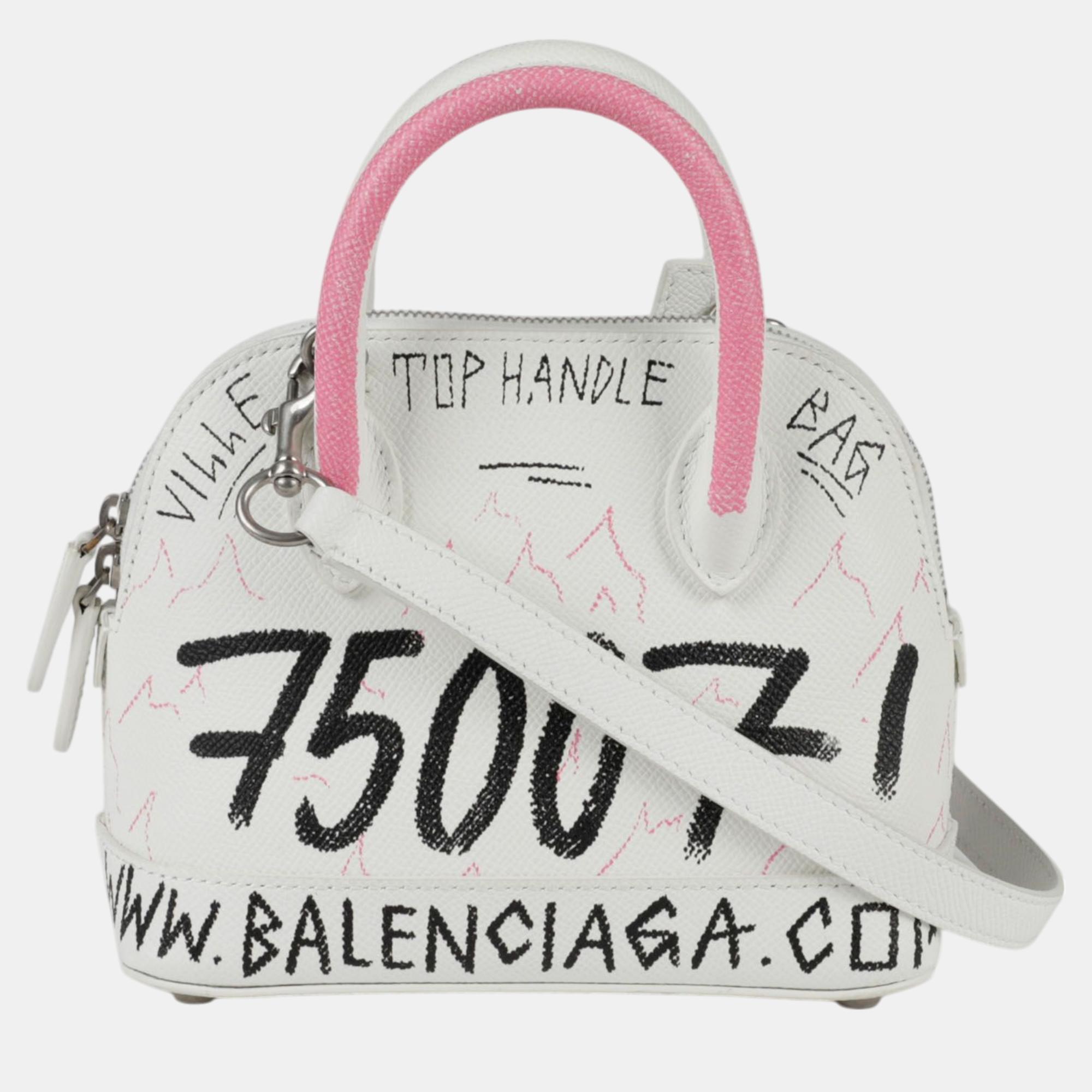 

Balenciaga Graffiti  Bill Top Tote And Shoulder Bag, White