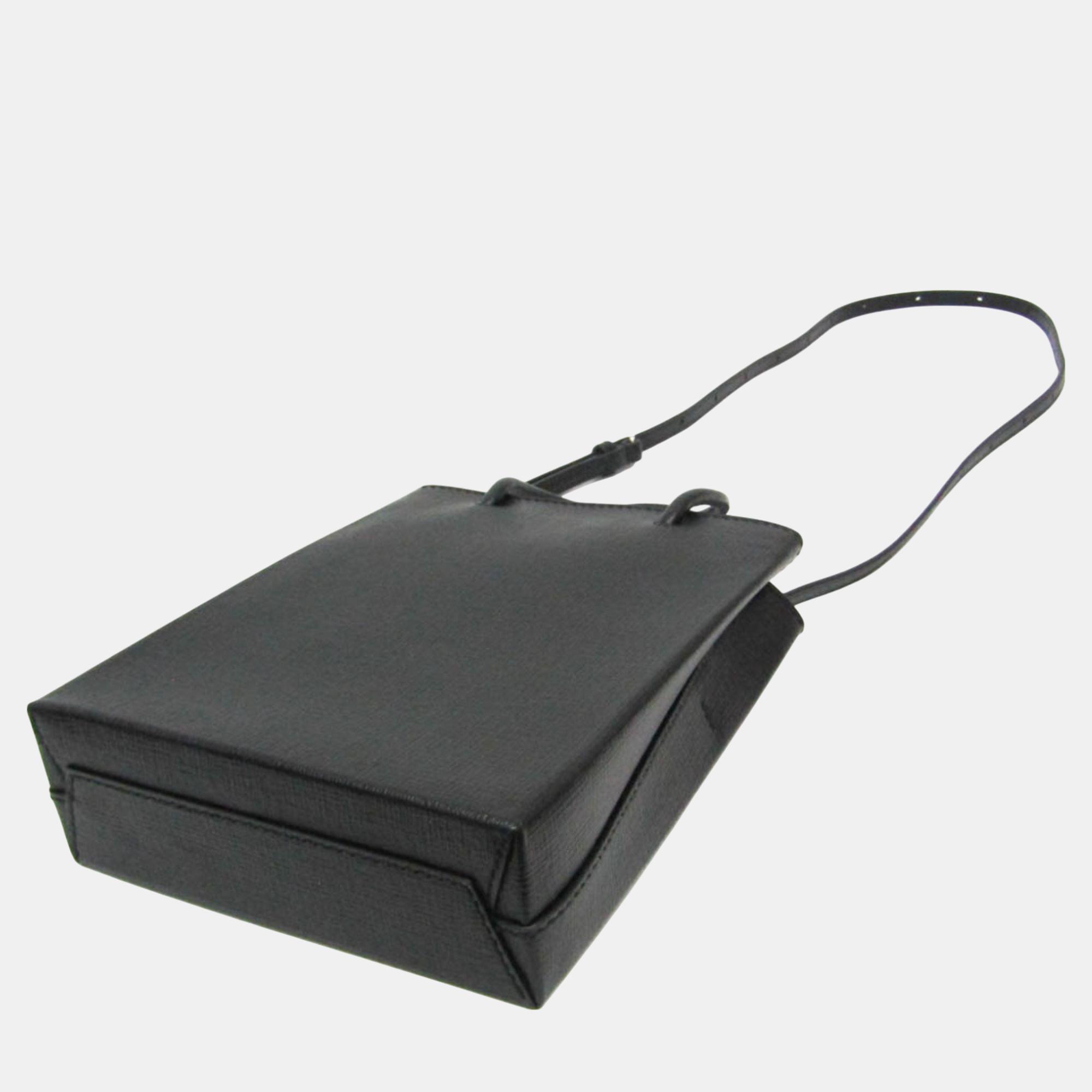 Balenciaga Black Leather Shoulder Bag 