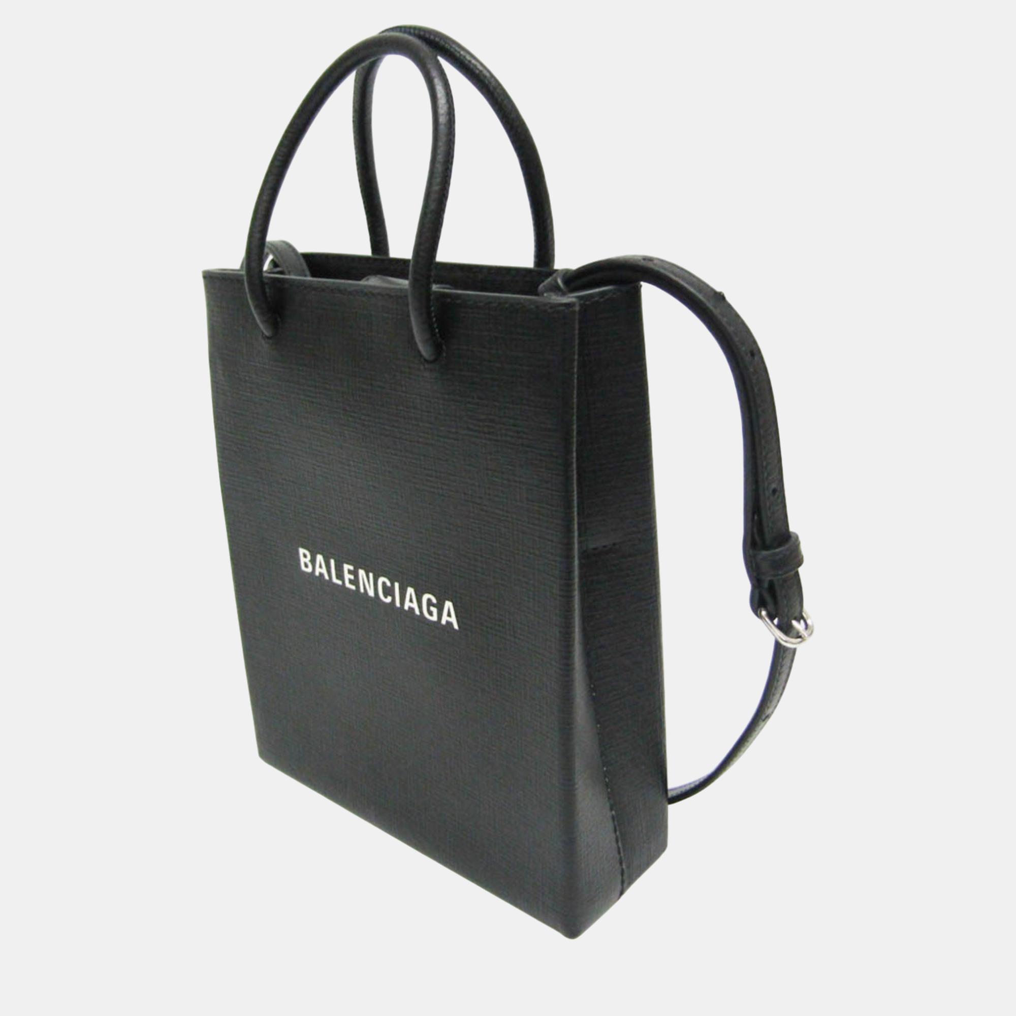 Balenciaga Black Leather Shoulder Bag 
