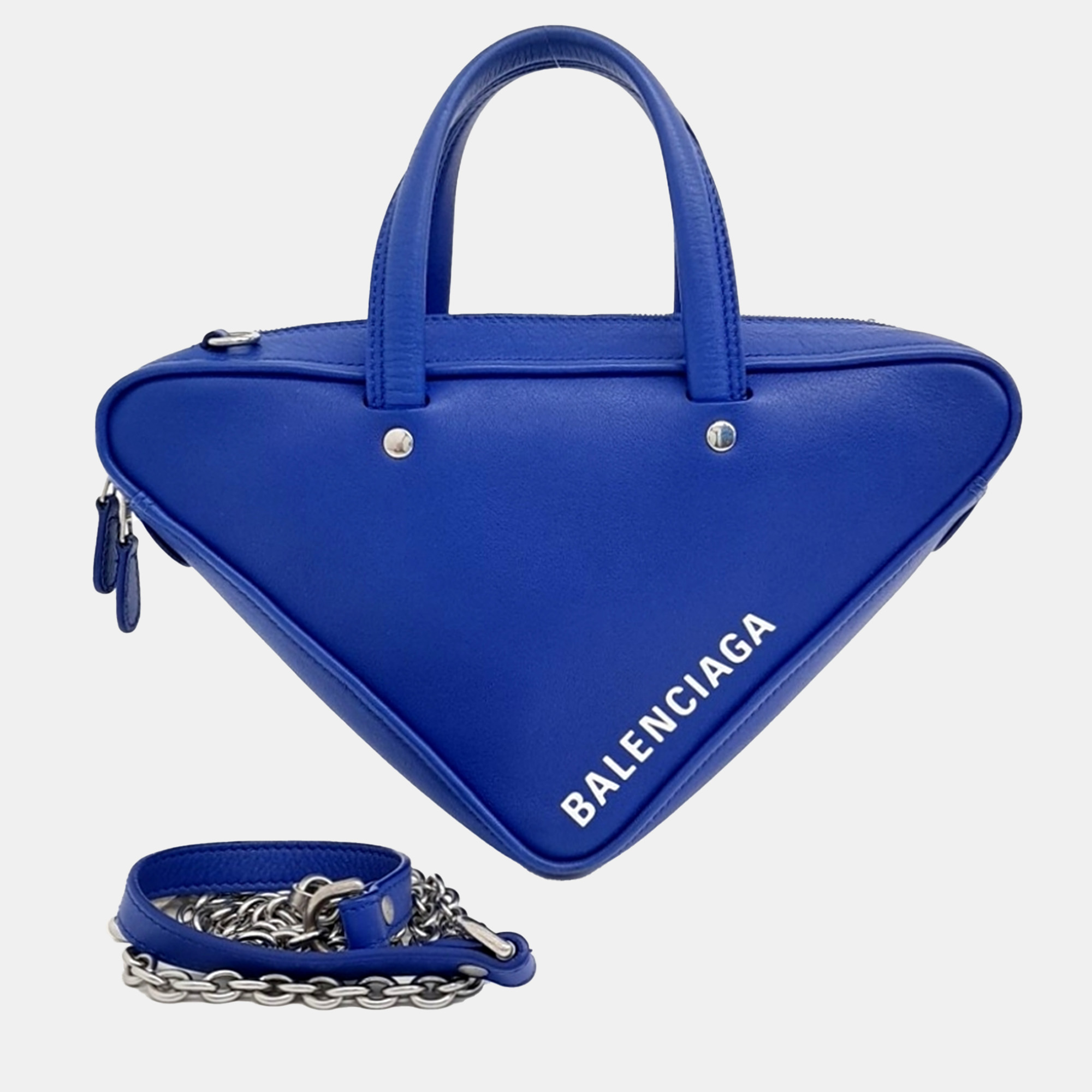 

Balenciaga Blue Leather triangle duffel bag