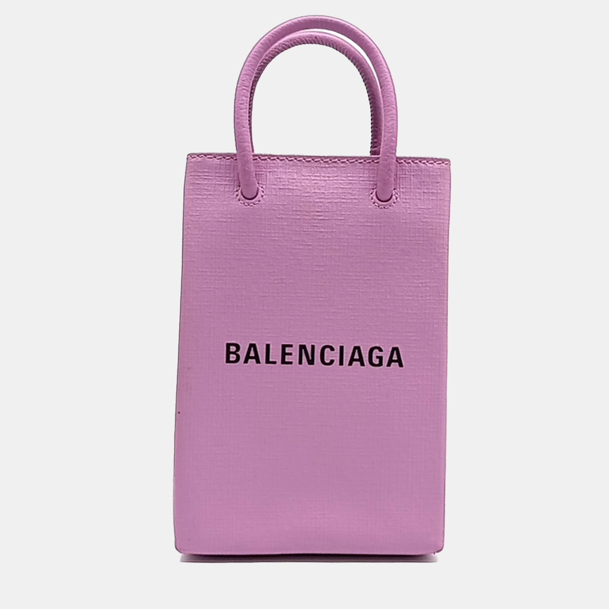 

Balenciaga Purple Leather shopping phone holder bag