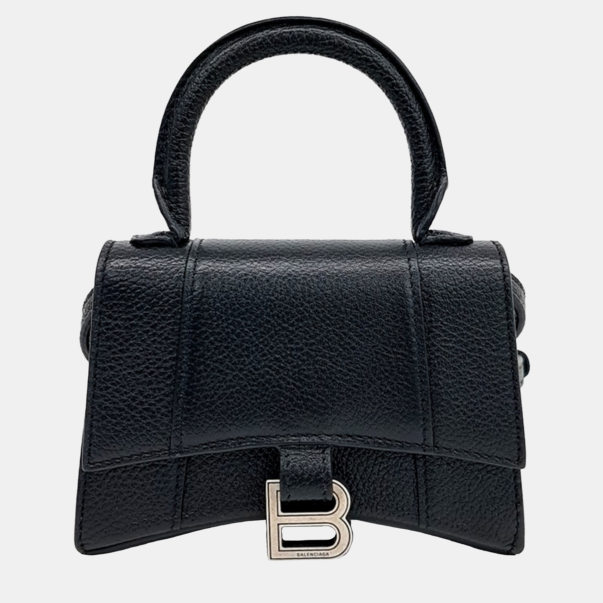 

Balenciaga Black Leather hour glass mini crossbody bag