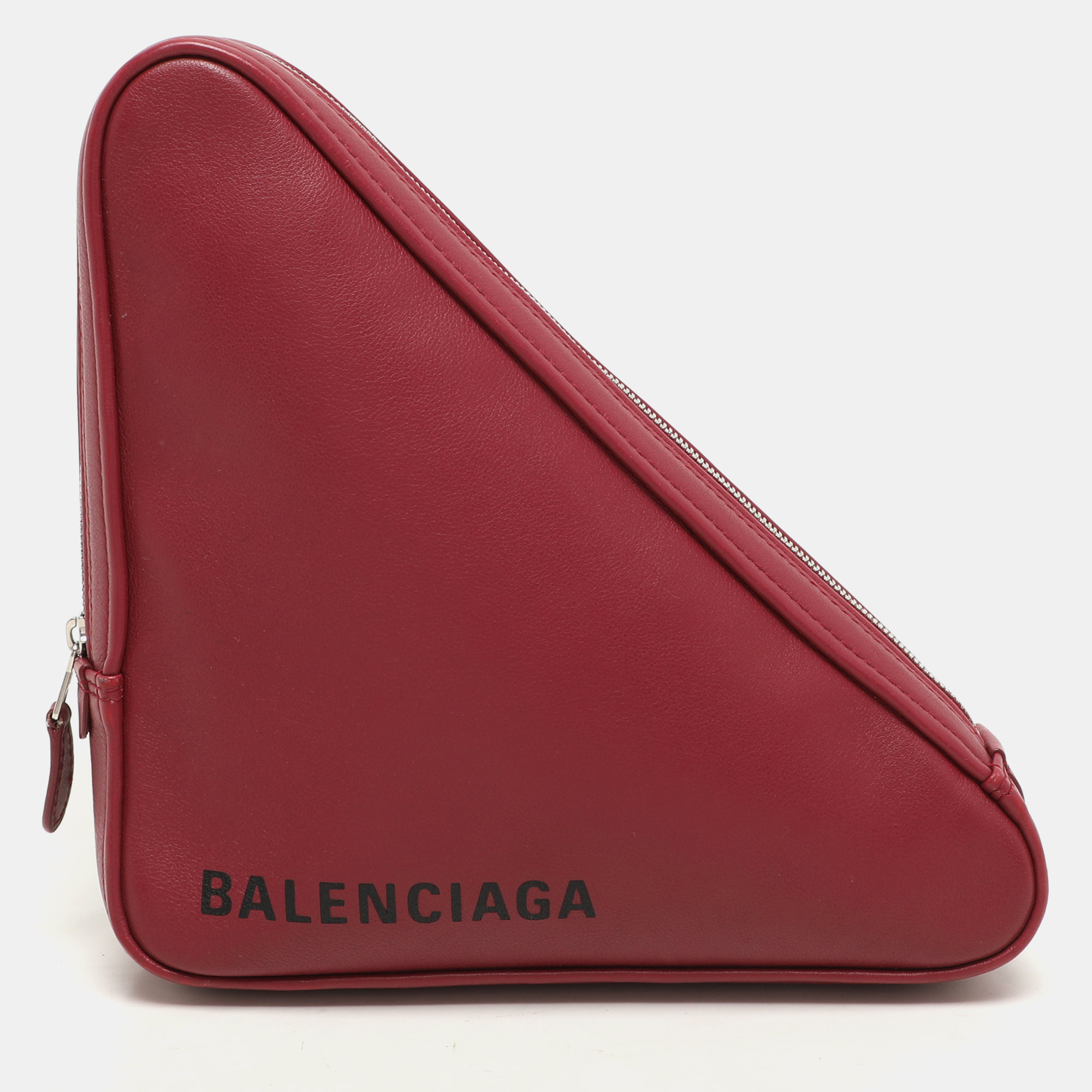 

Balenciaga Pink Leather Triangle Clutch