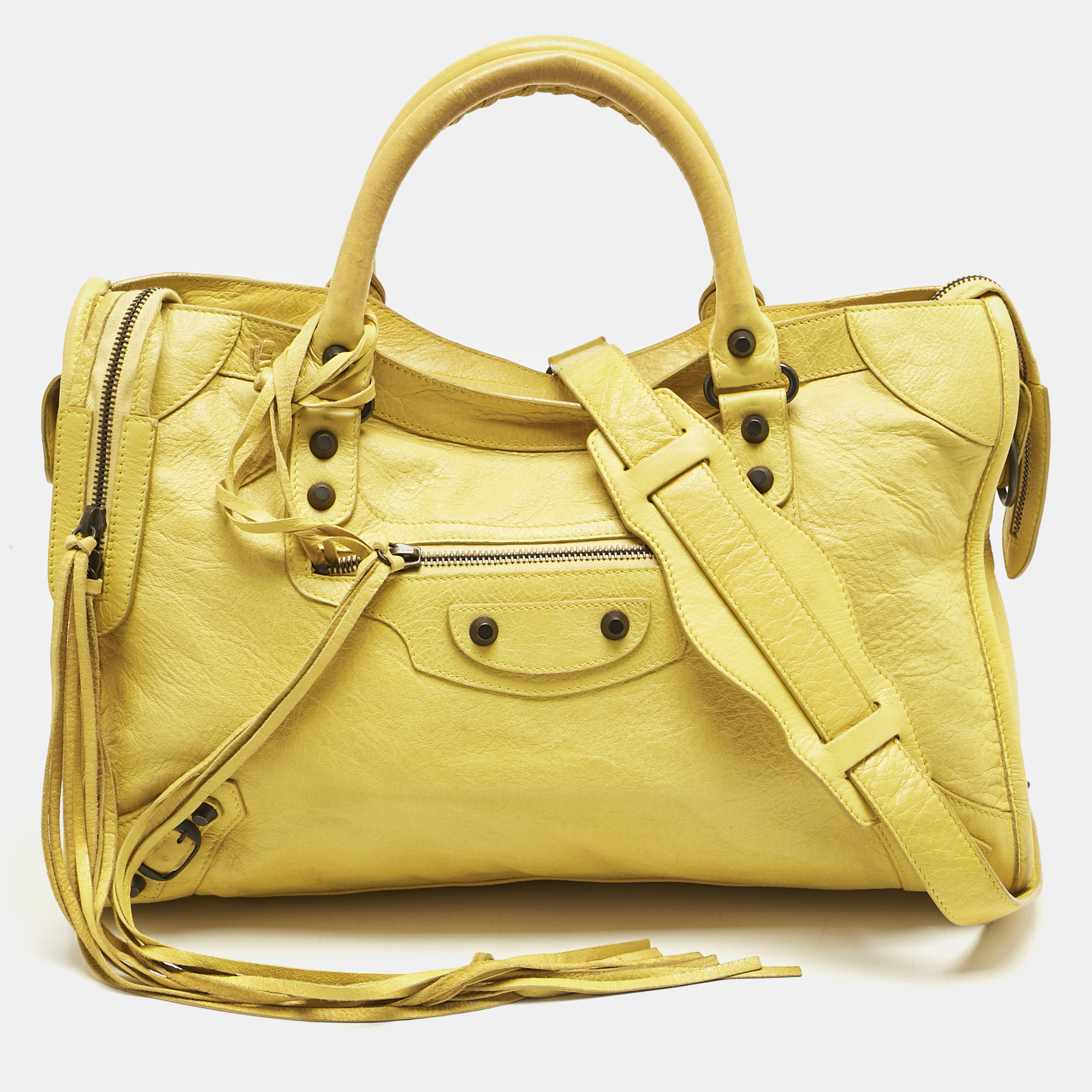 

Balenciaga Yellow Leather RH Classic City Bag