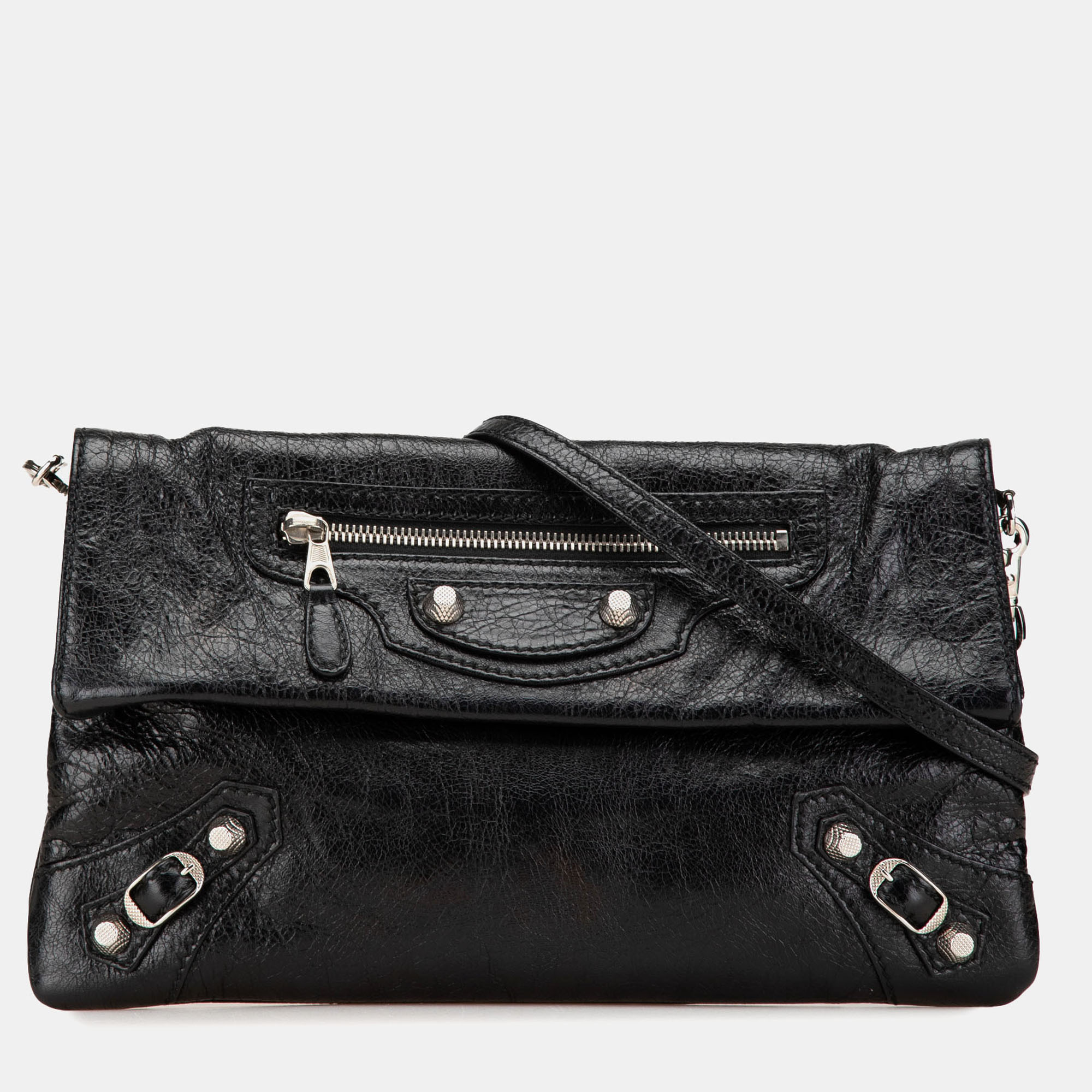

Balenciaga Black Lambskin Motocross Giant 12 Envelope Crossbody