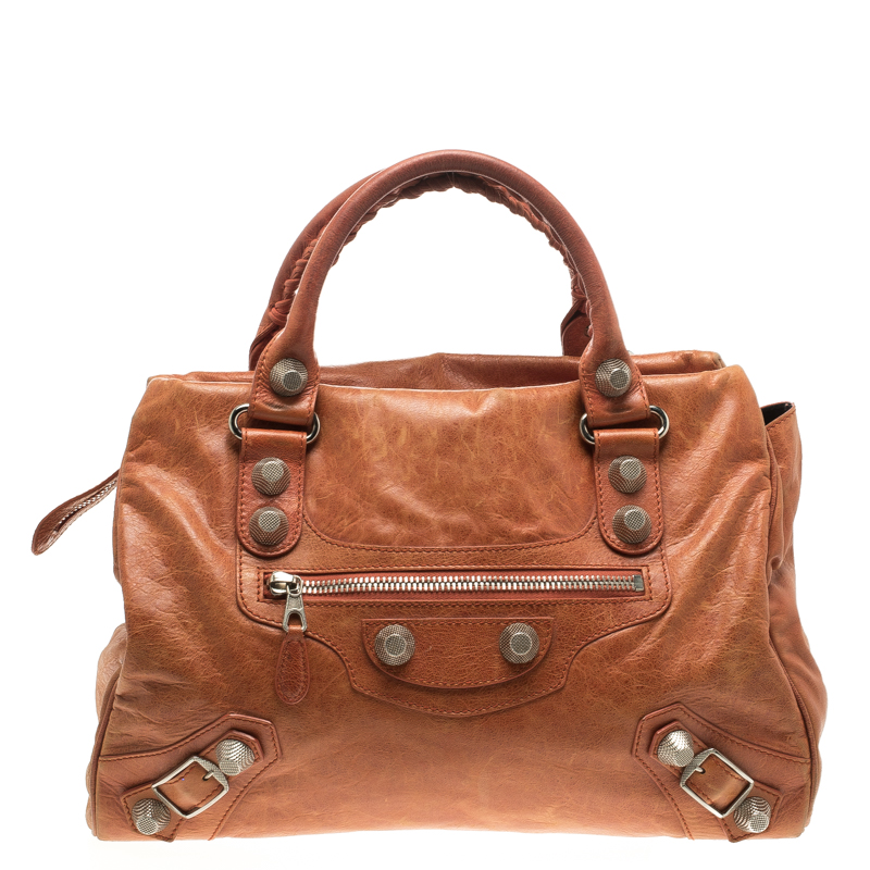 Pre Owned Balenciaga Mandarin Leather Giant 21 Midday Tote