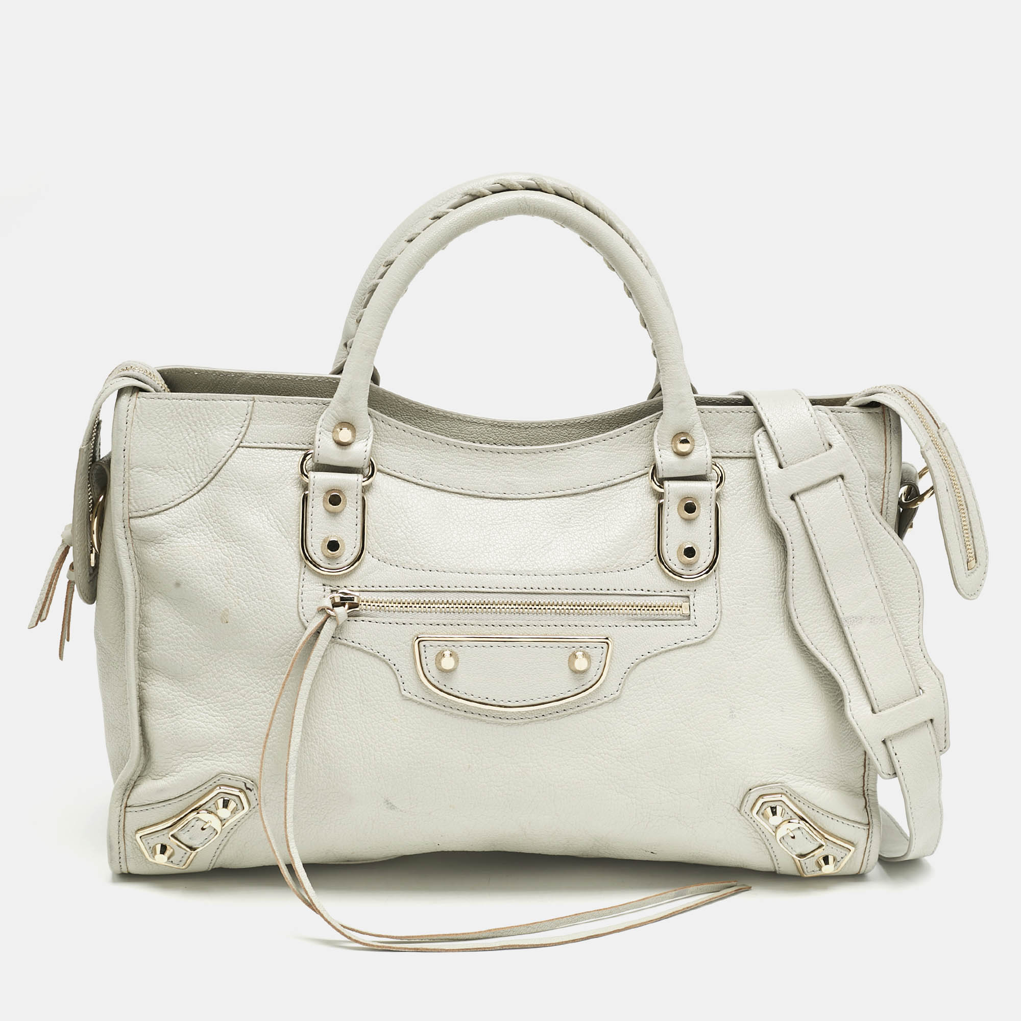 

Balenciaga Grey Leather Metallic Edge Classic City Bag