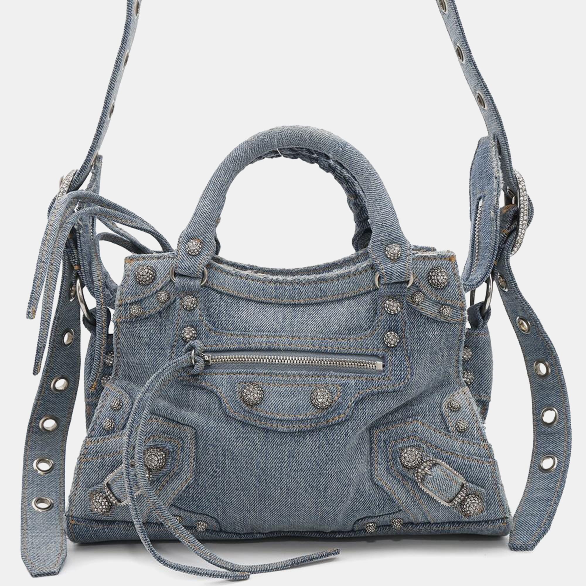 

Balenciaga Neo Cagoule 2Way Bag Blue Denim Size
