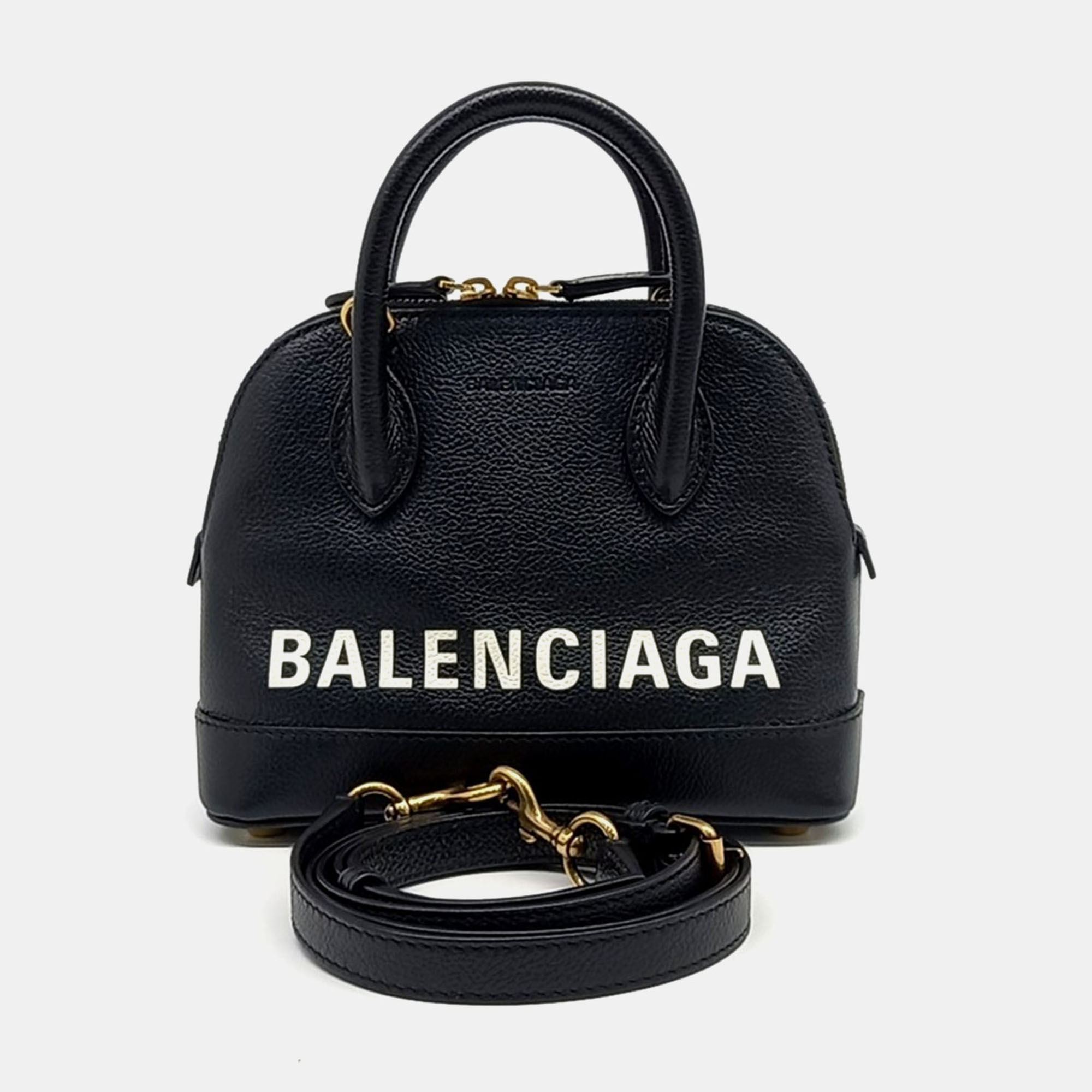 

Balenciaga Black Leather Bill Top Handle Bag