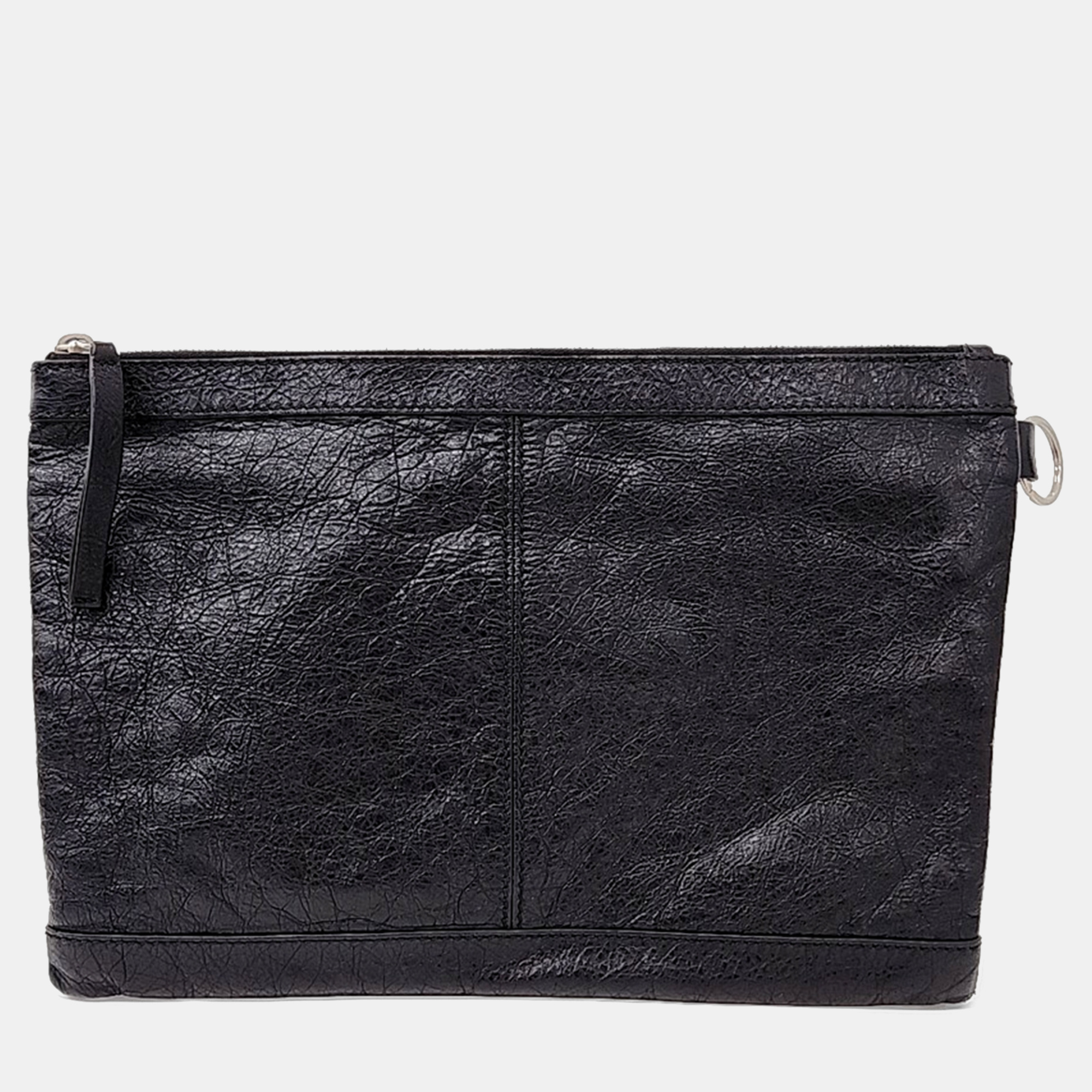 

Balenciaga Black Leather Motor Clip Clutch