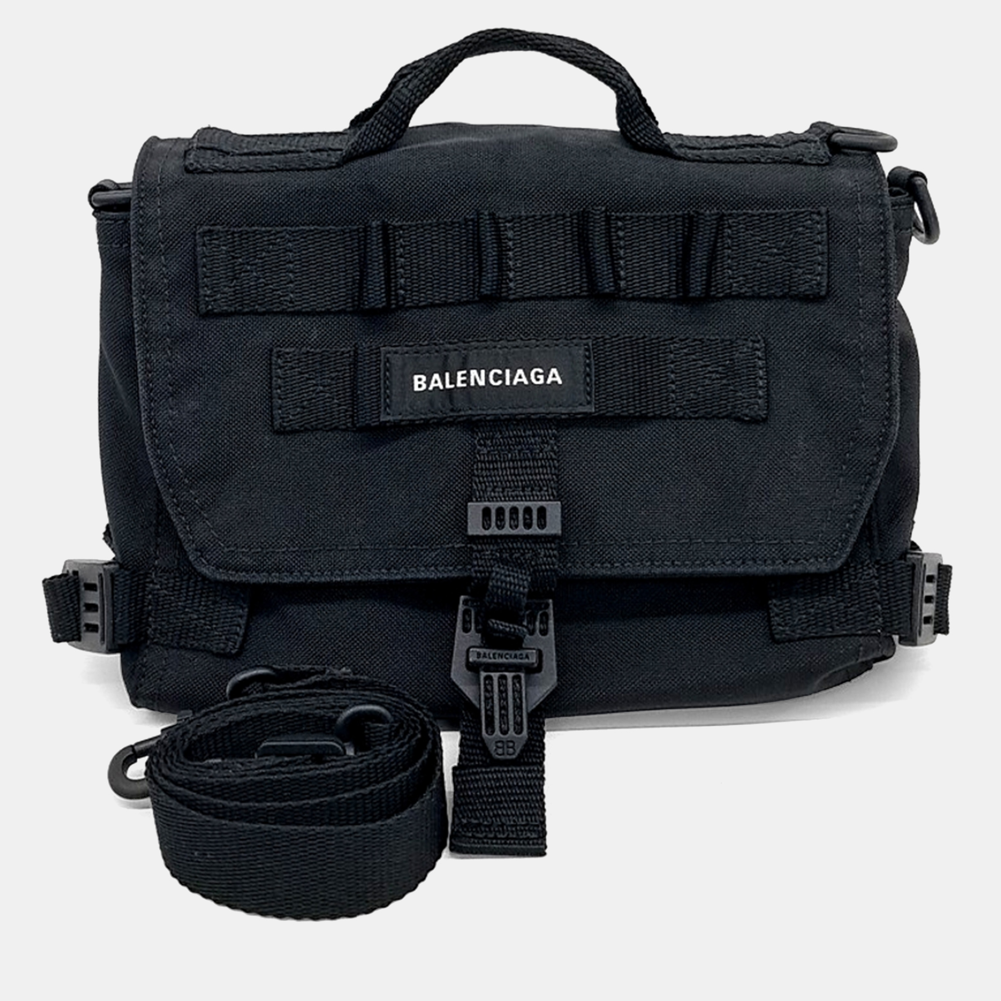 

Balenciaga Black Fabric Army Messenger Bag
