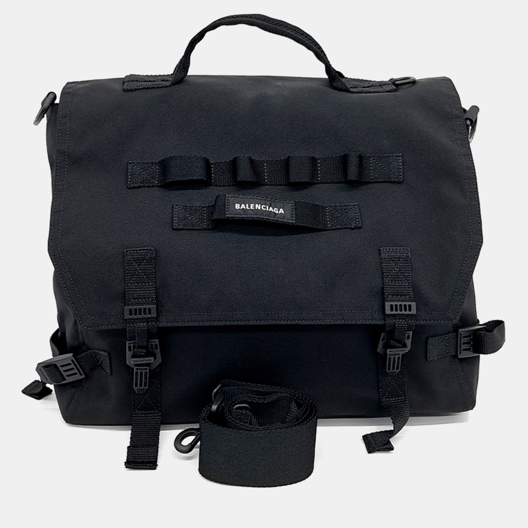

Balenciaga Black Fabric Army Messenger Bag