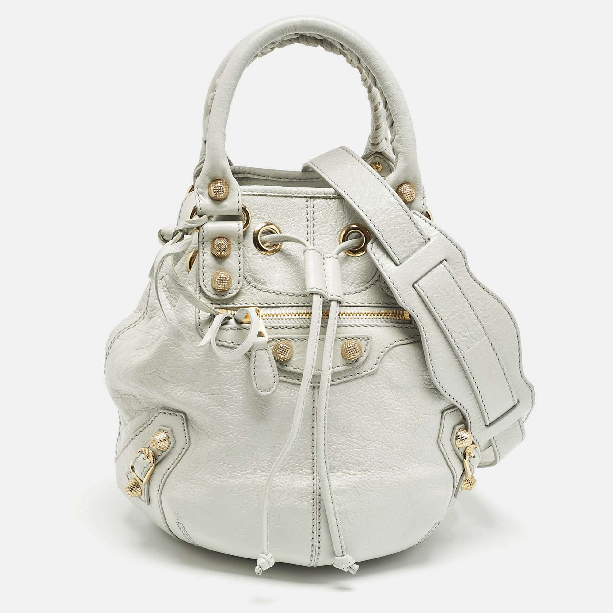

Balenciaga Mint Green Leather GH Mini Pompon Bag