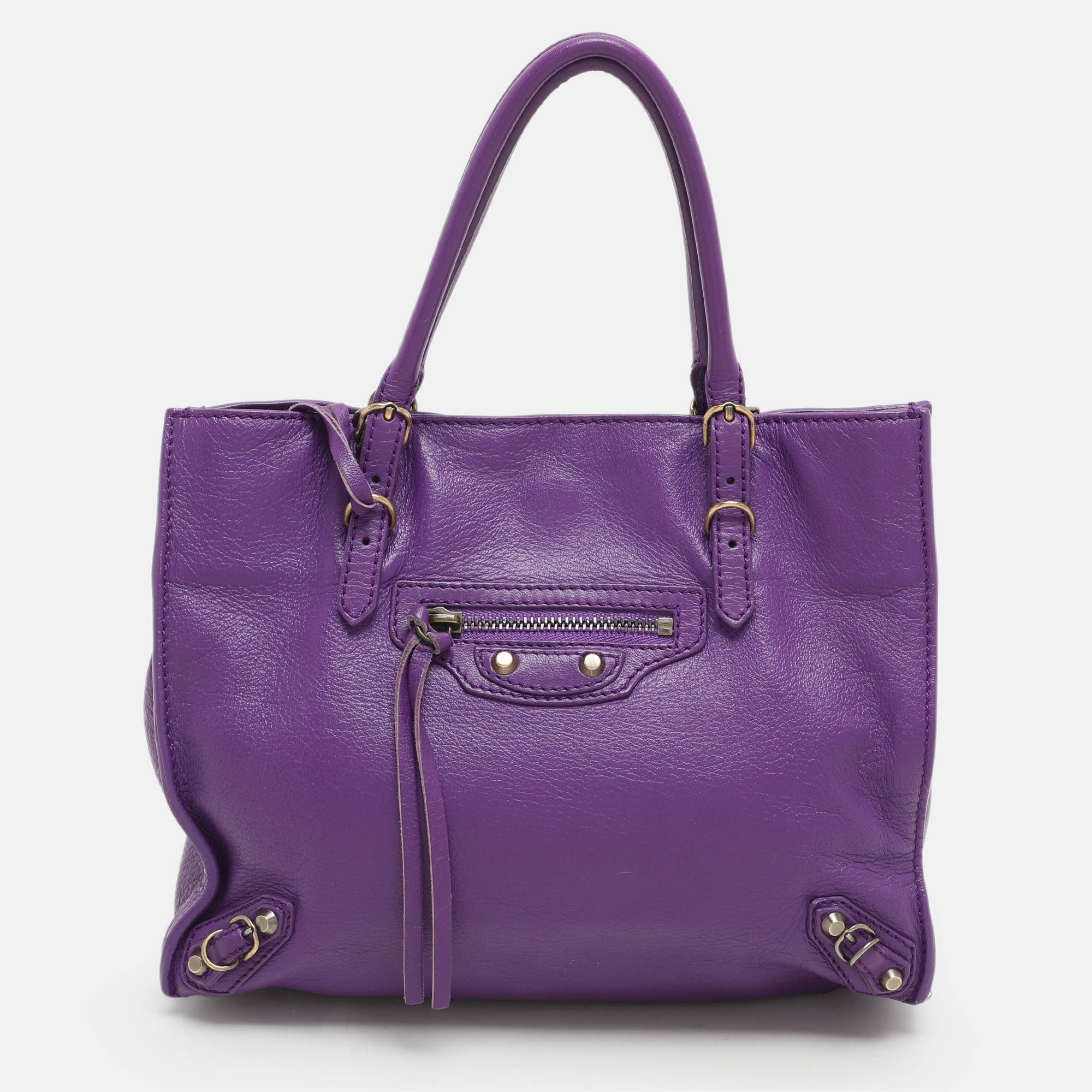 

Balenciaga Purple Leather Mini Papier A4 Tote