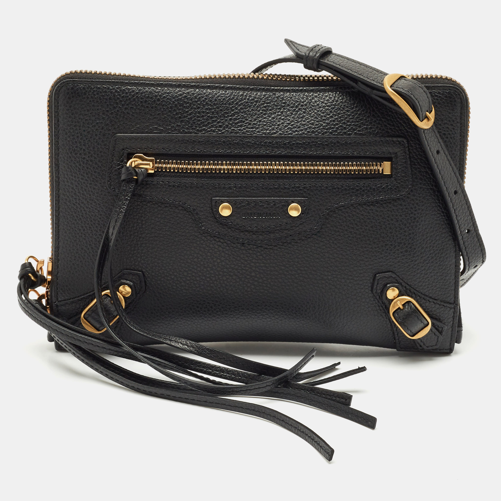 

Balenciaga Black Leather Neo Classic Pouch Crossbody Bag