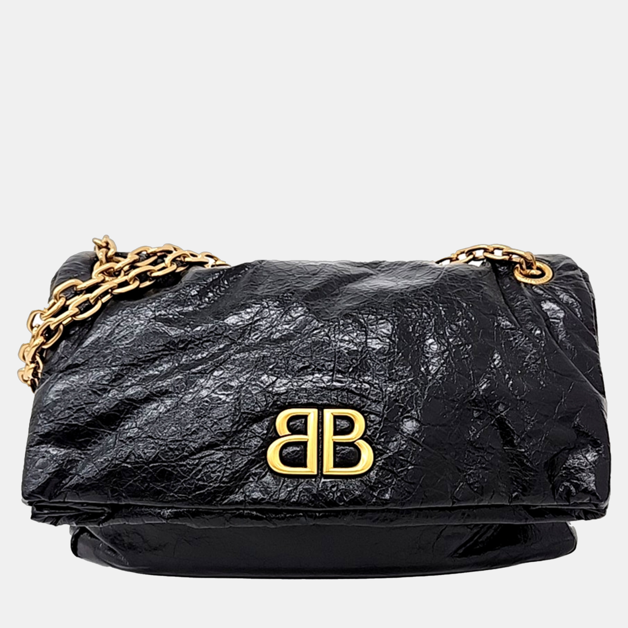 

Balenciaga Black Leather Monaco Chain Shoulder Bag