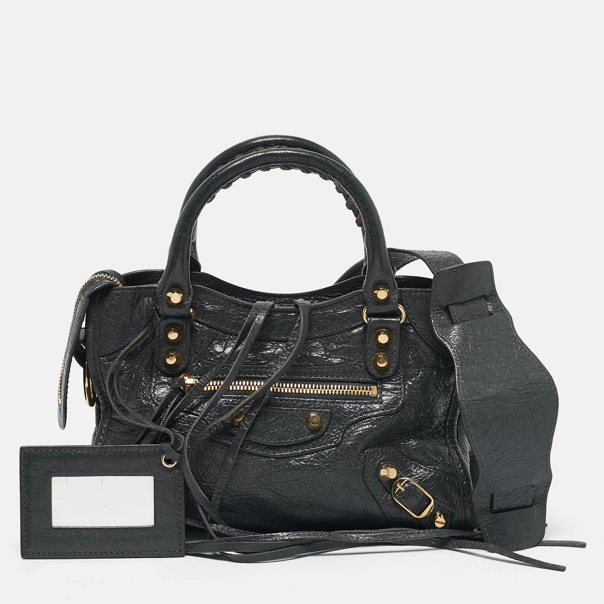 

Balenciaga Grey Leather Mini Classic City Bag