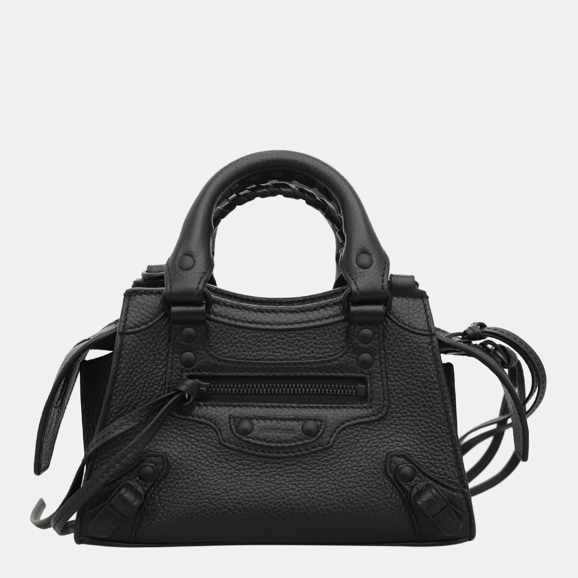 

Balenciaga Black Calfskin Leather Classic Neo Nano City Bag