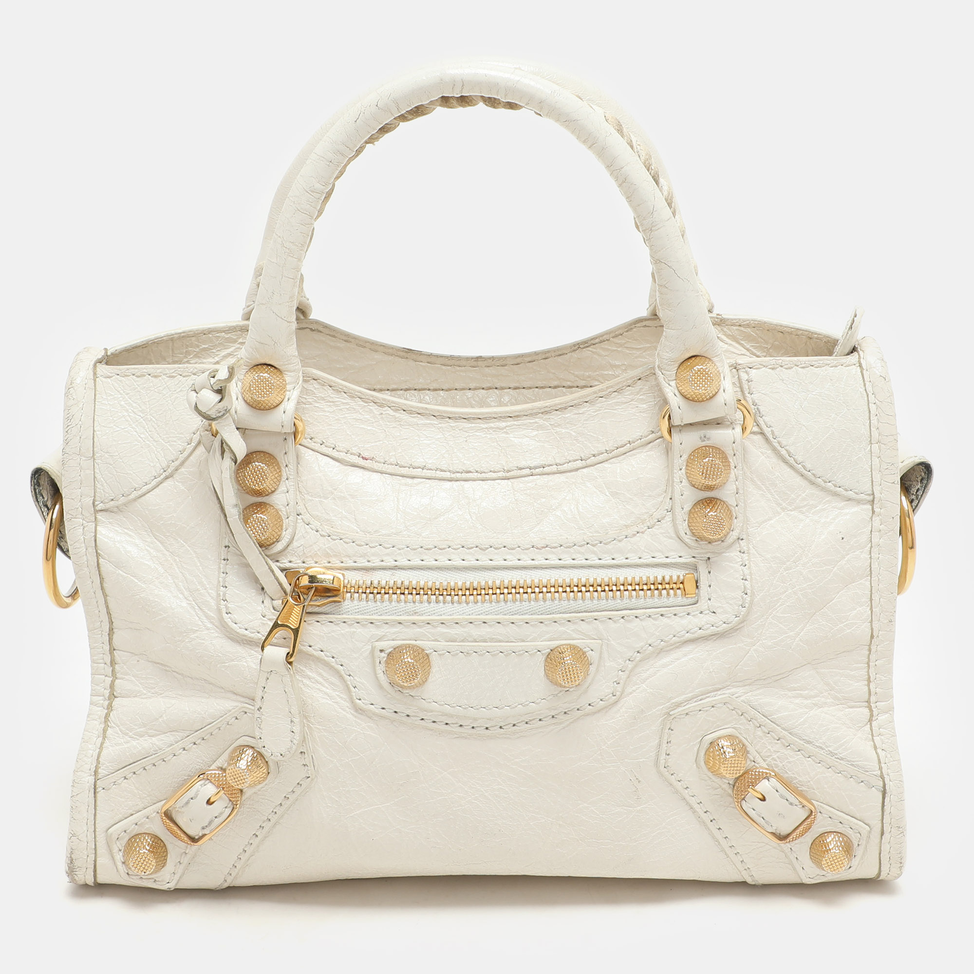 

Balenciaga White Leather RGH Mini Classic City Bag