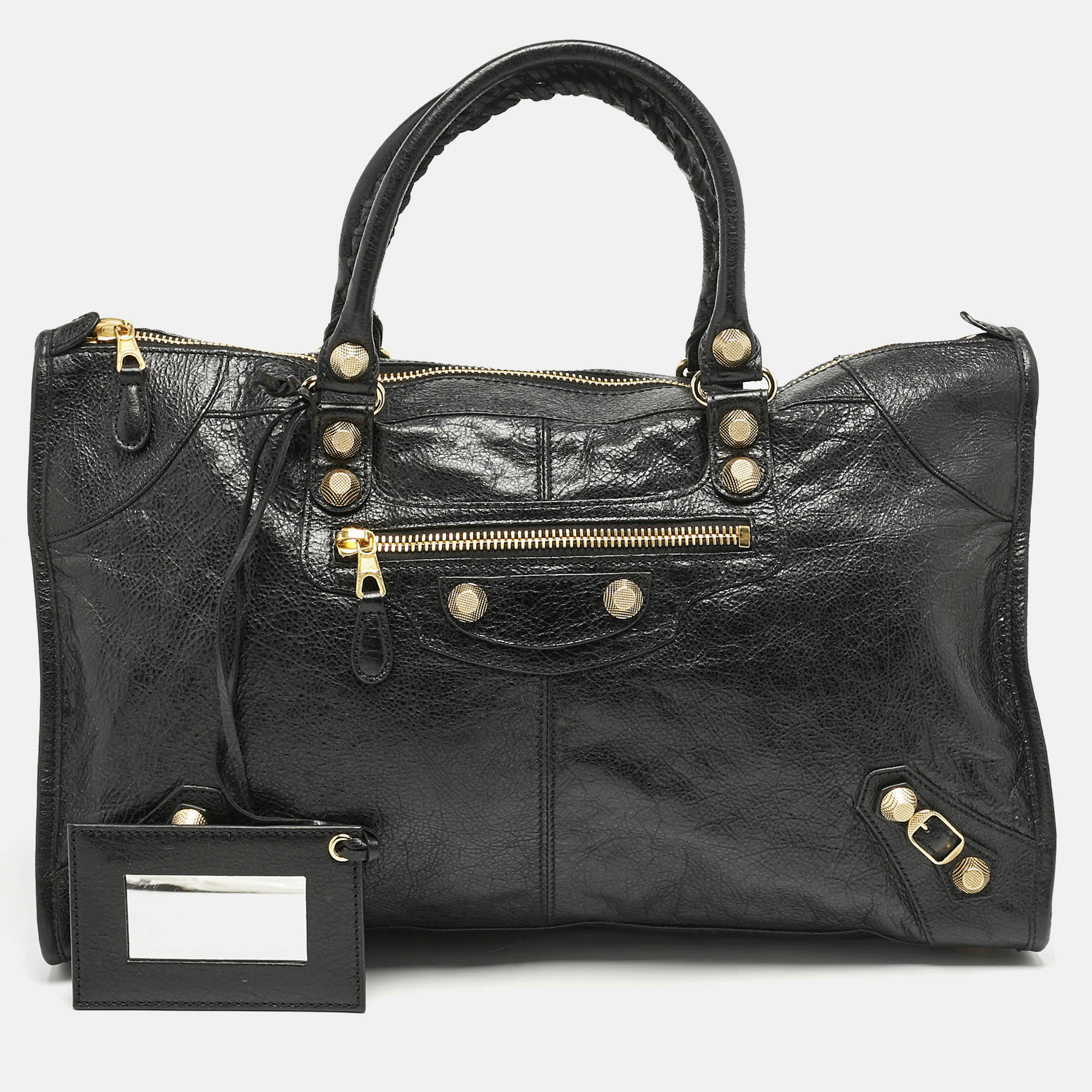 

Balenciaga Black Leather GGH Work Tote