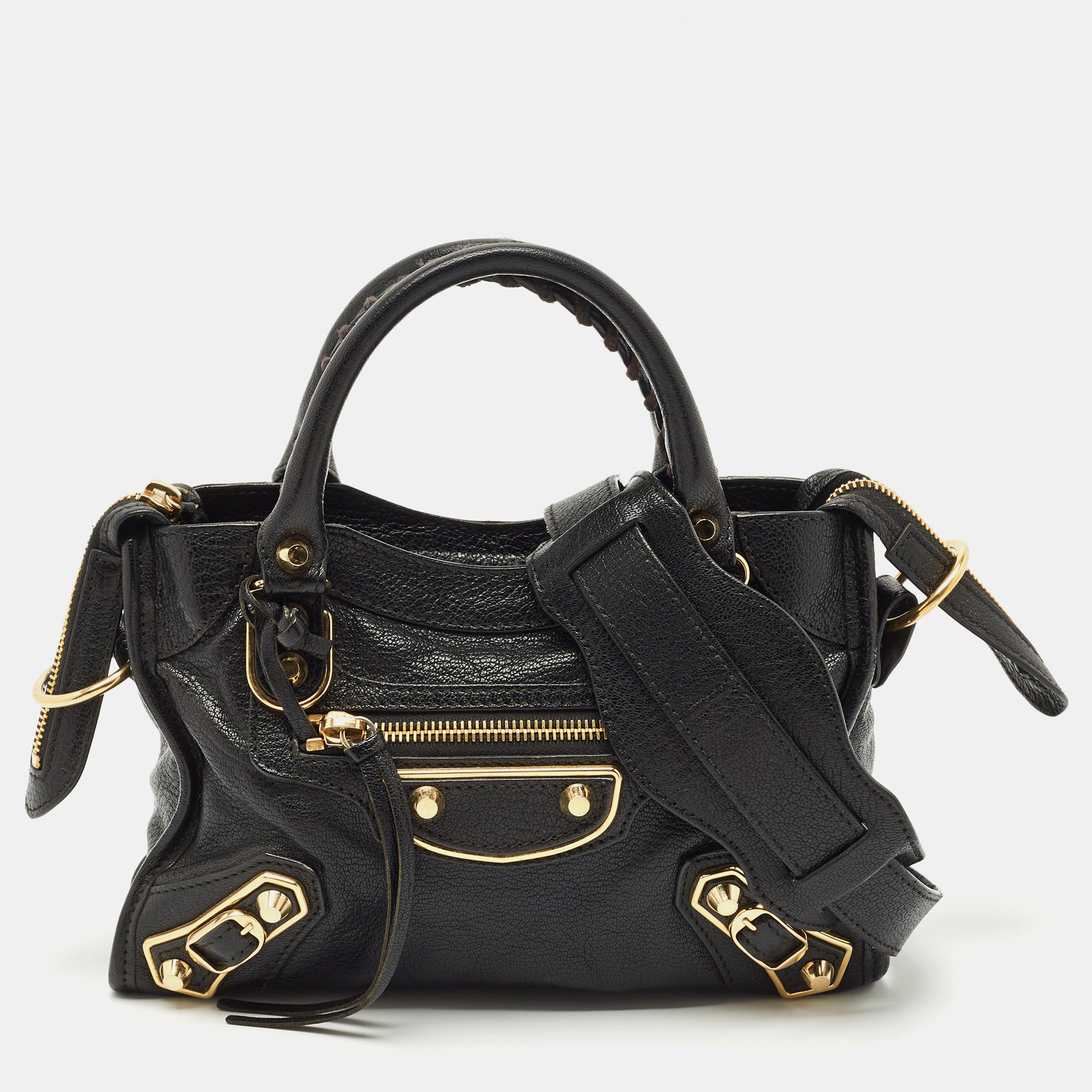 

Balenciaga Black Leather Mini Metallic Edge Classic City Bag