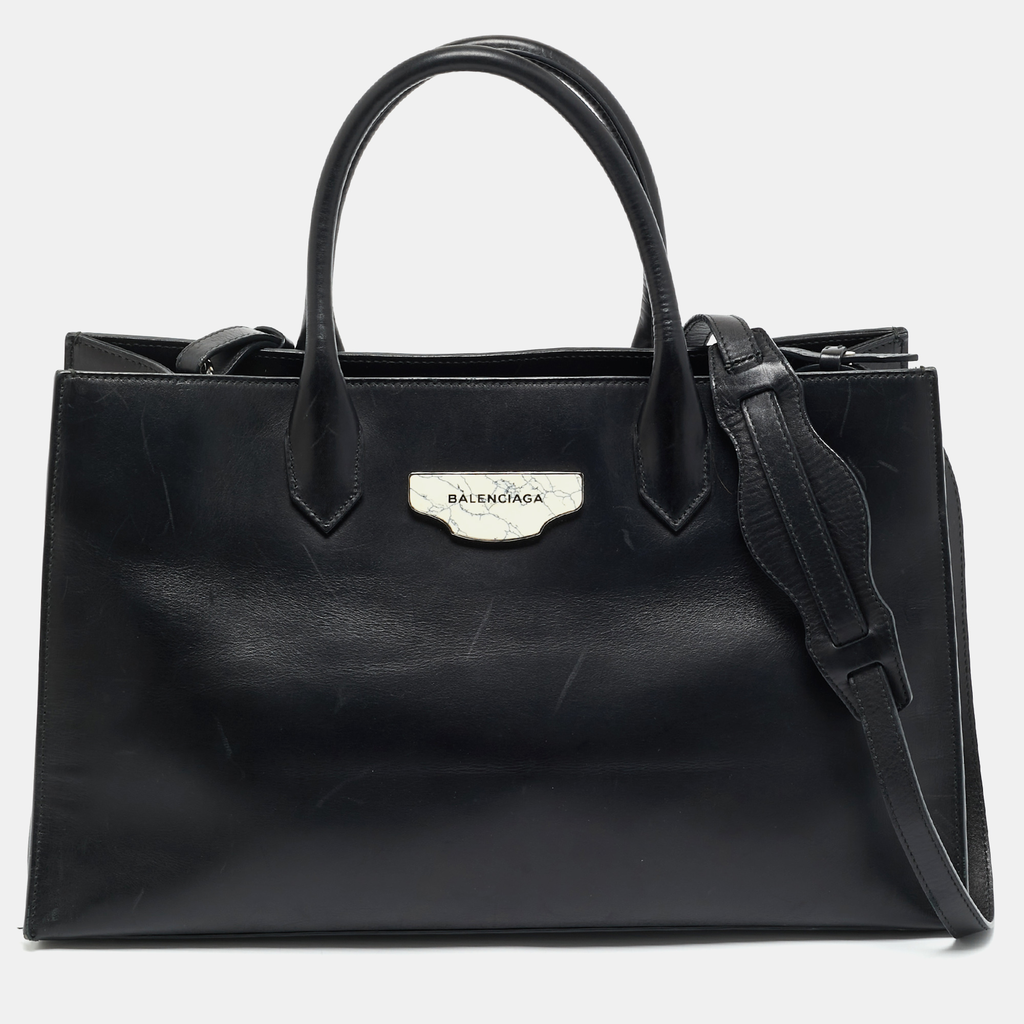 

Balenciaga Black Leather Padlock Tote
