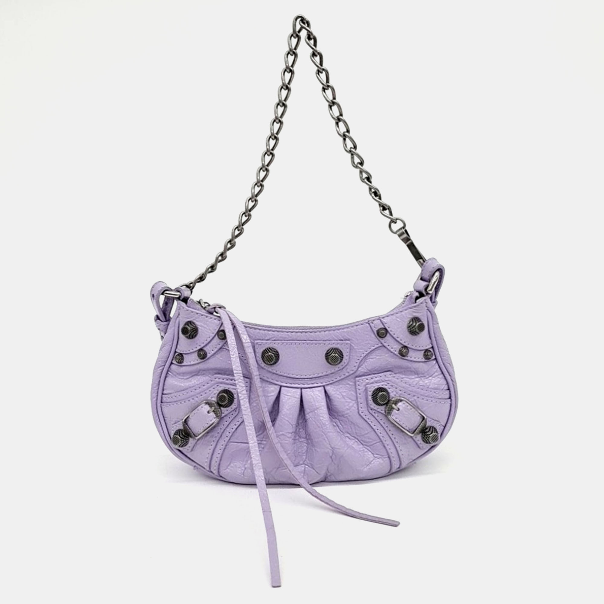 

Balenciaga Purple Leather Le Cargol Mini Shoulder Bag