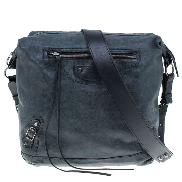Balenciaga Grey Leather Day Messenger Bag