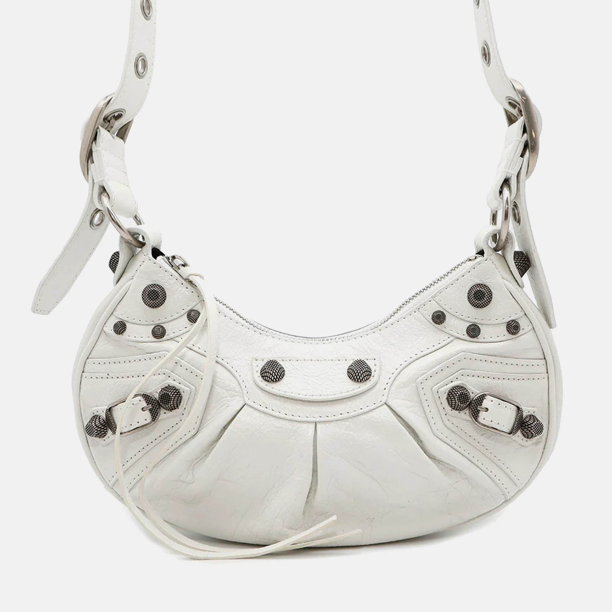 

Balenciaga Le Cagole White Leather Shoulder Bag