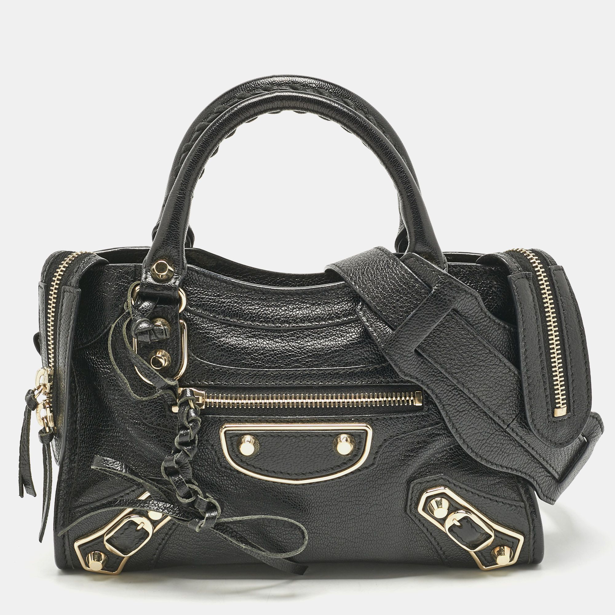 

Balenciaga Black Leather Mini Metallic Edge Classic City Bag
