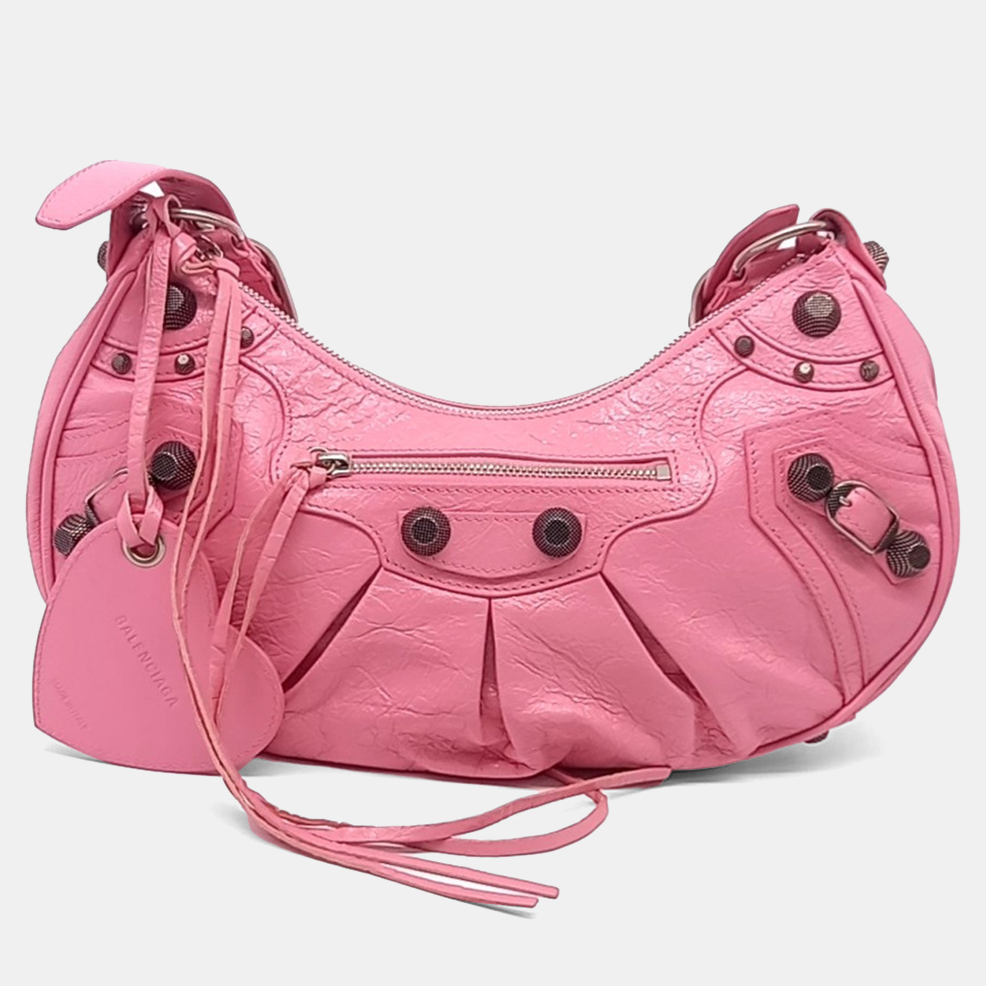 Pre-owned Balenciaga Pink Leather Le Cargo Bag Small