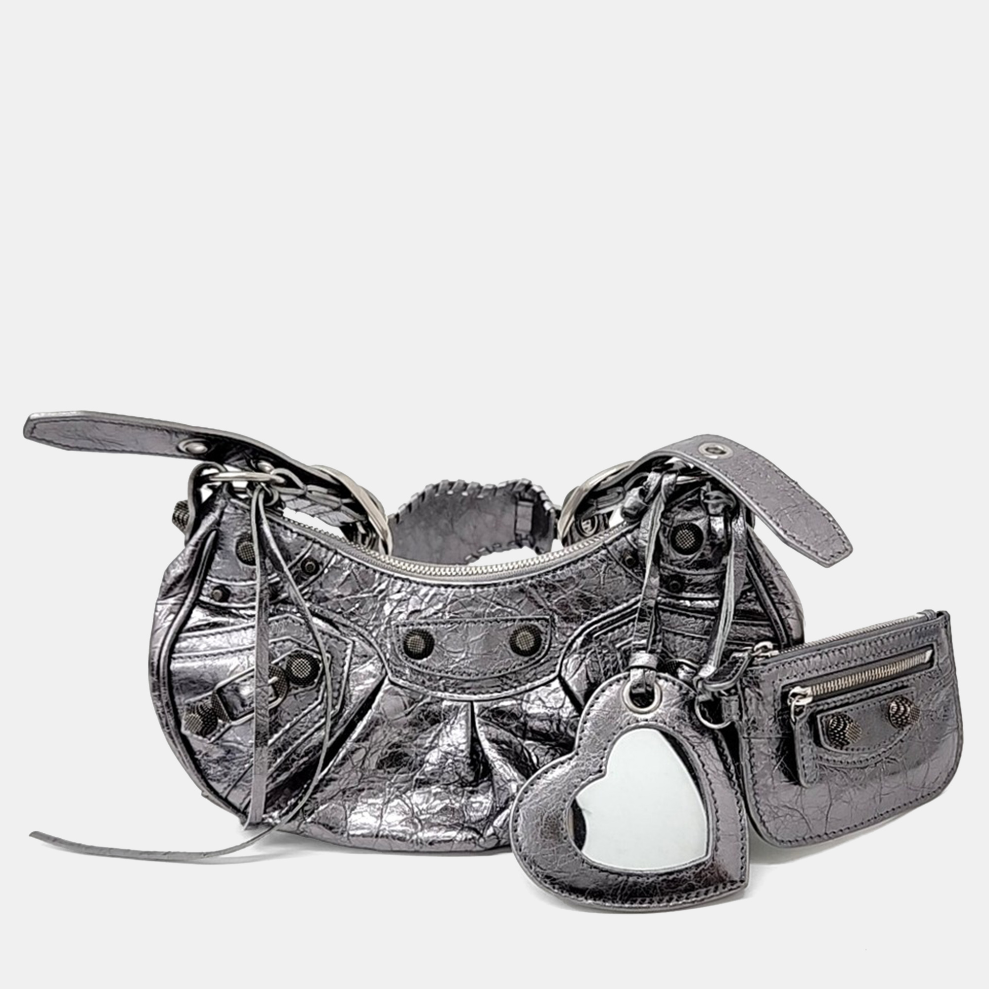 

Balenciaga Silver Leather Le Cargo Bag