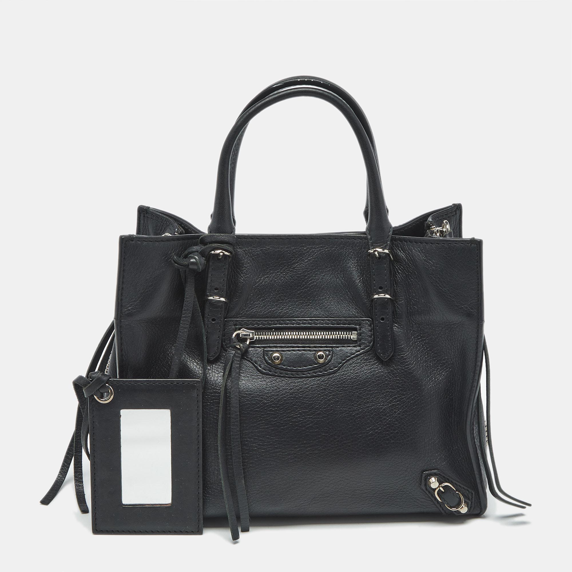 

Balenciaga Black Leather Mini Papier A4 Tote