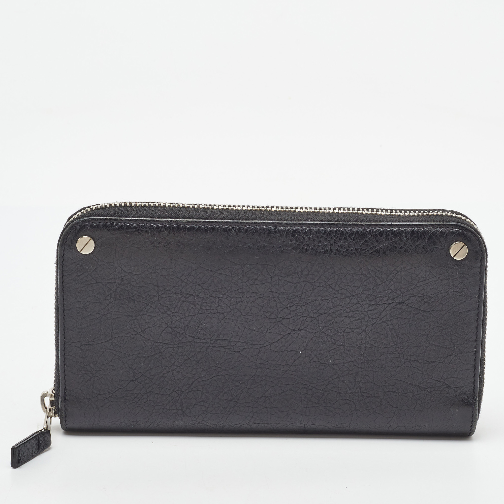 

Balenciaga Black Leather Zip Around Wallet