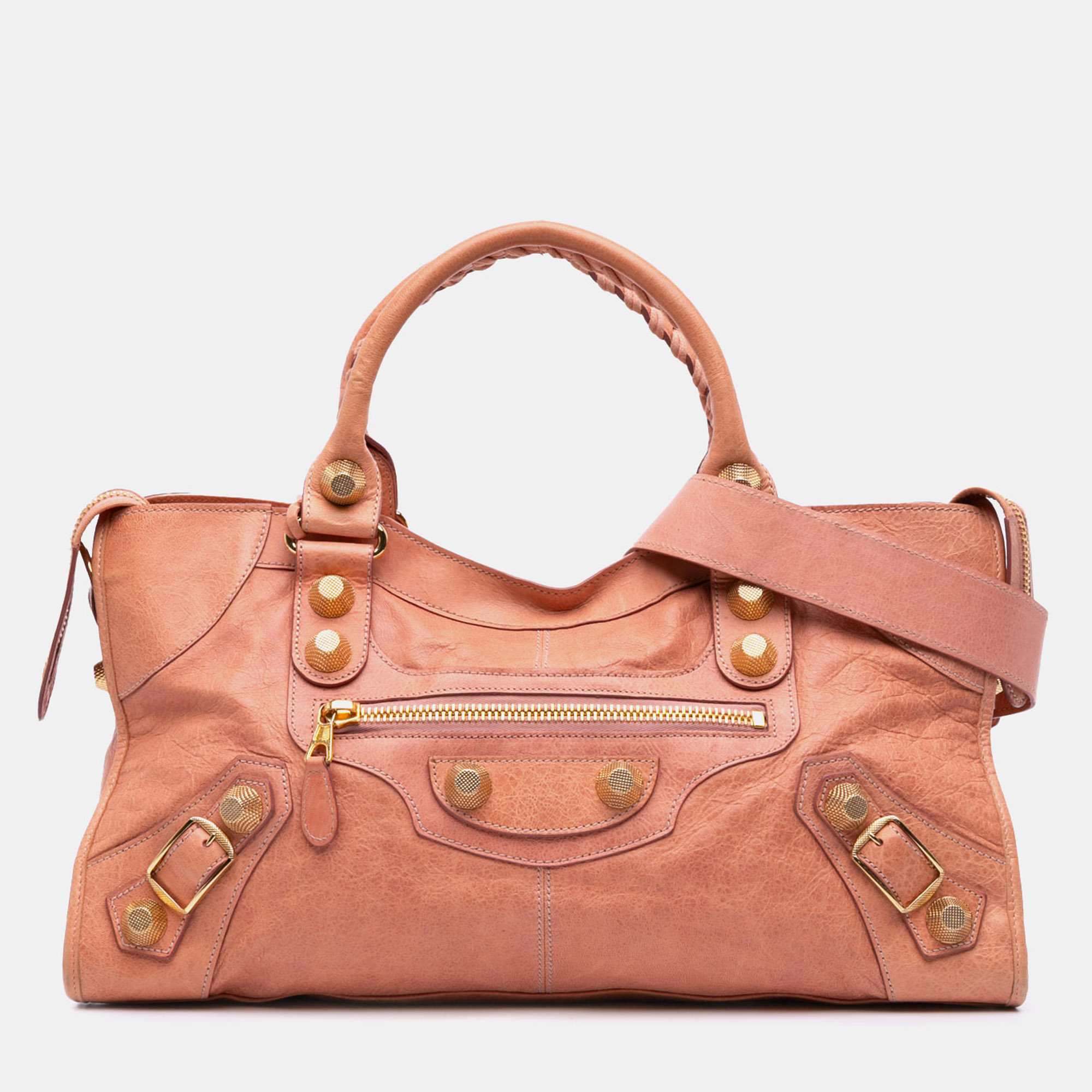 

Balenciaga Pink Lambskin Motocross Giant 21 Part Time Satchel