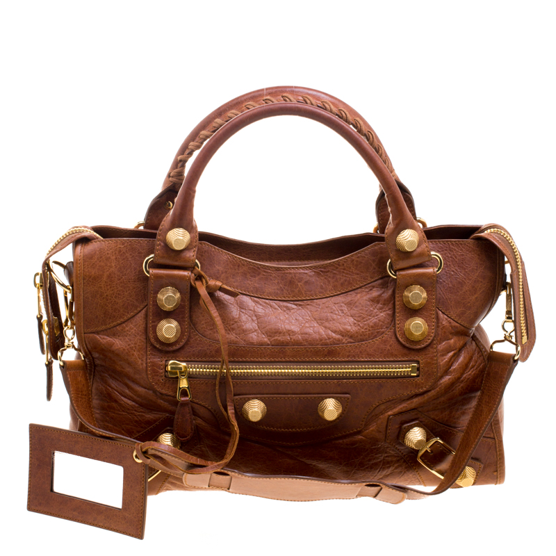 Pre Owned Balenciaga Brown Leather Classic City GGH Tote
