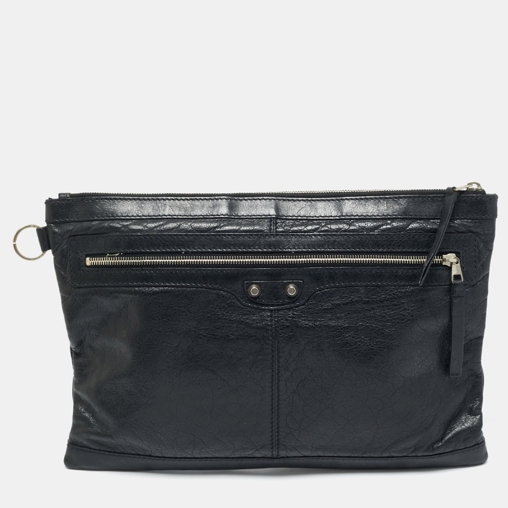 

Balenciaga Black Leather Clip L Clutch