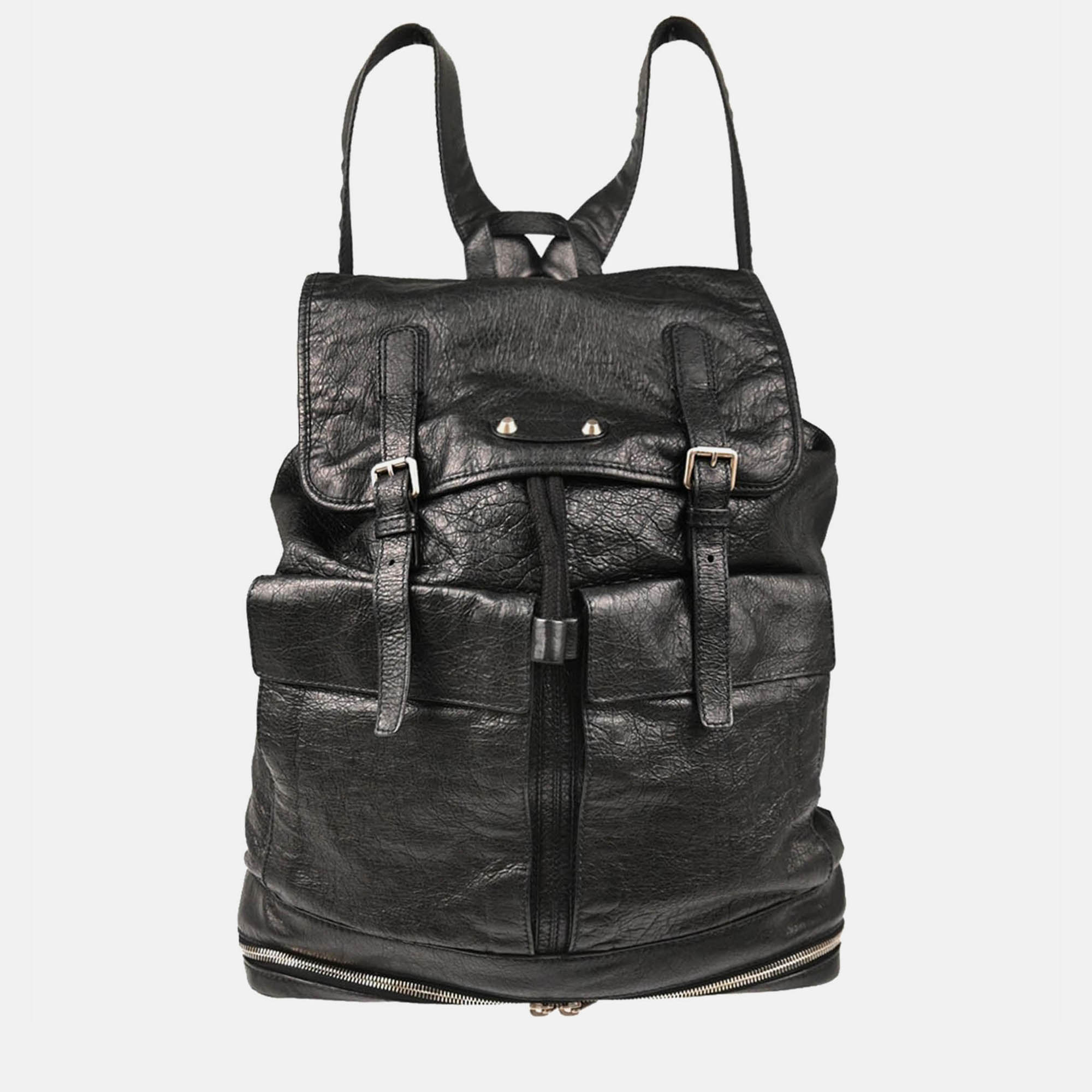 

Balenciaga Classic Traveller Black Leather Backpack