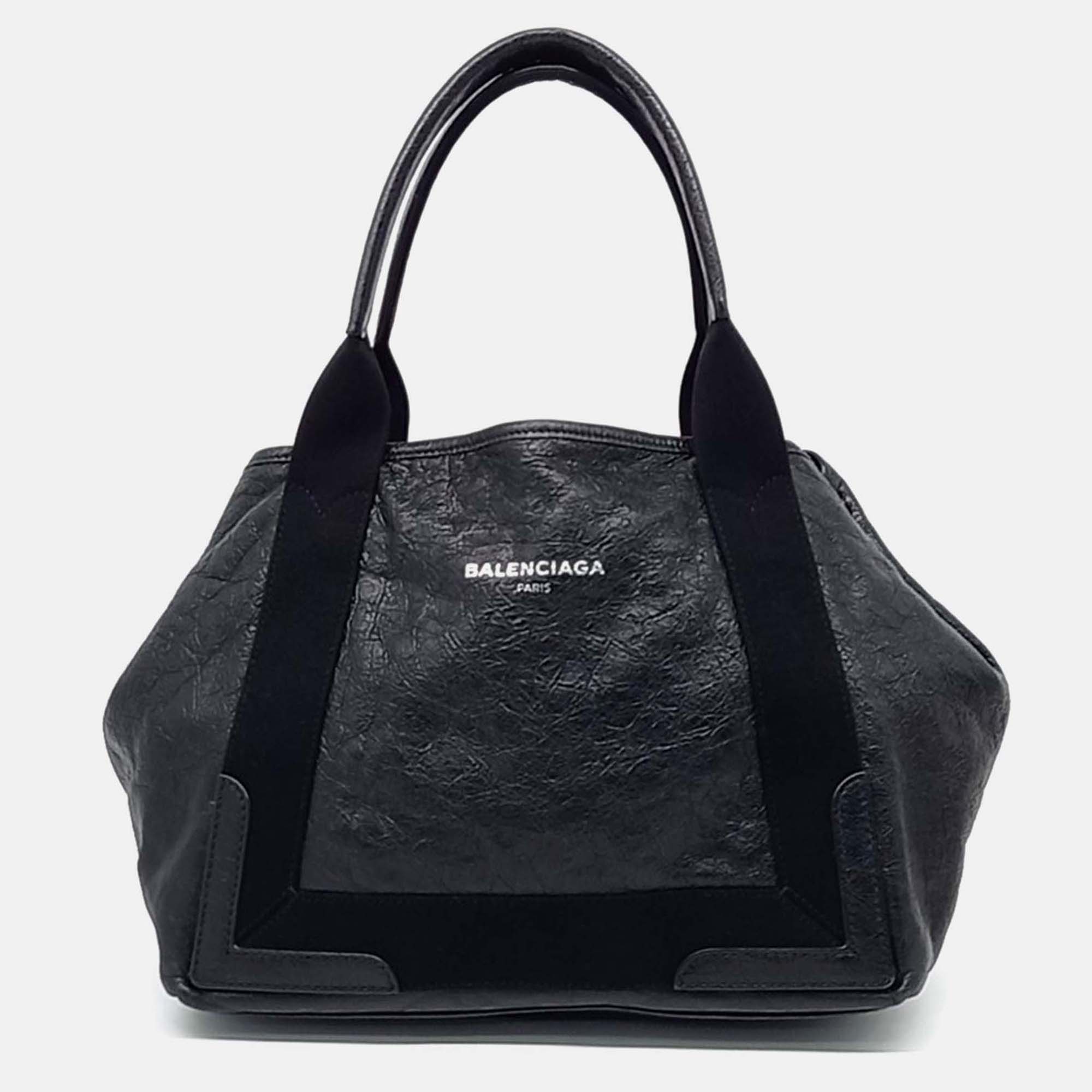 

Balenciaga Black Leather Balenciaga Black Cabas Tote Bag