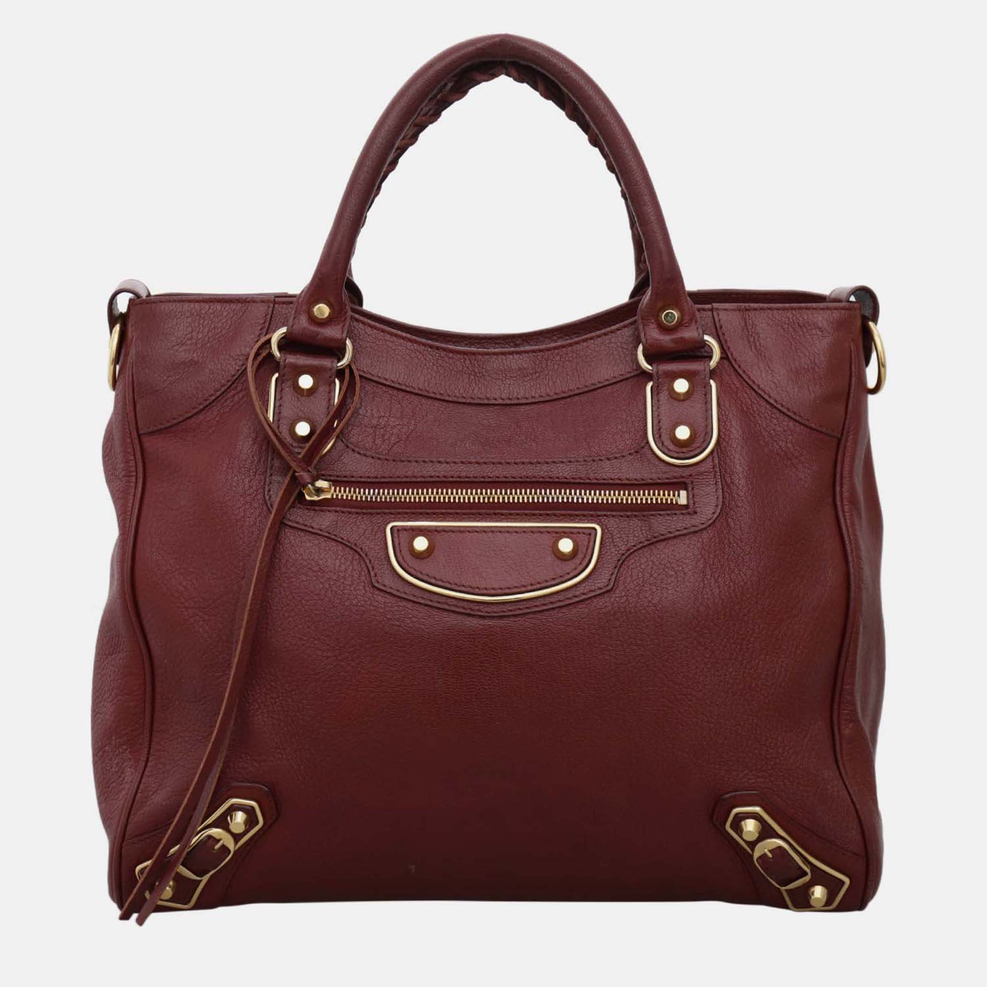 

Balenciaga Metallic Edge Velo Bag, Red